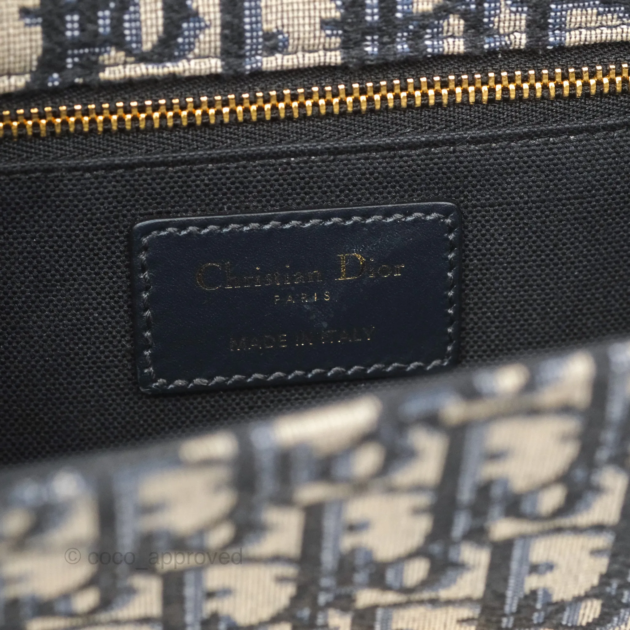Christian Dior 30 Montaigne with Chain Blue Dior Oblique Jacquard