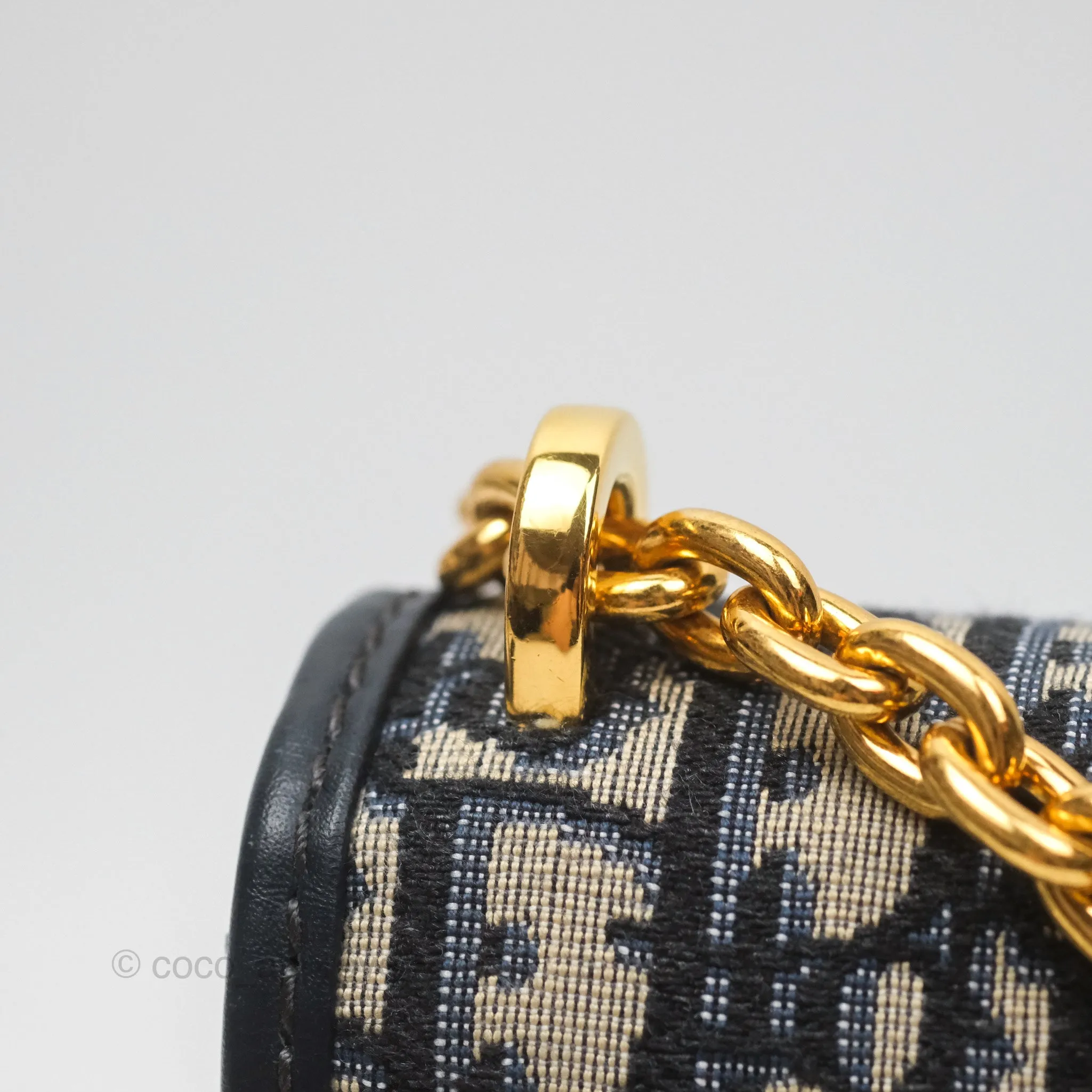 Christian Dior 30 Montaigne with Chain Blue Dior Oblique Jacquard