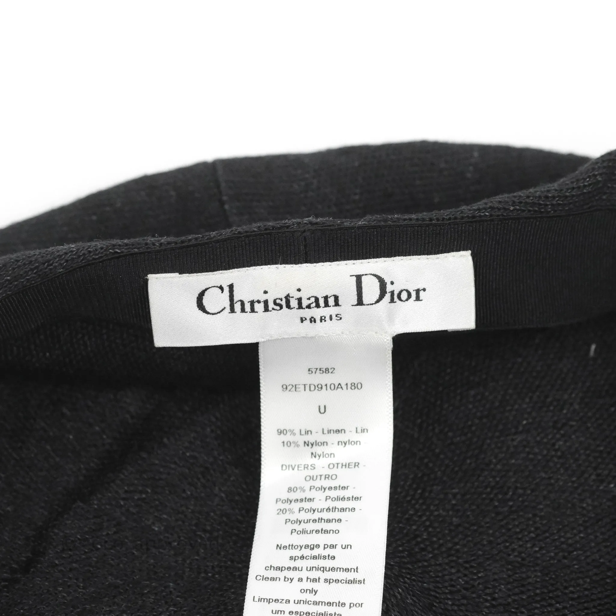 Christian Dior Beret Linen Black