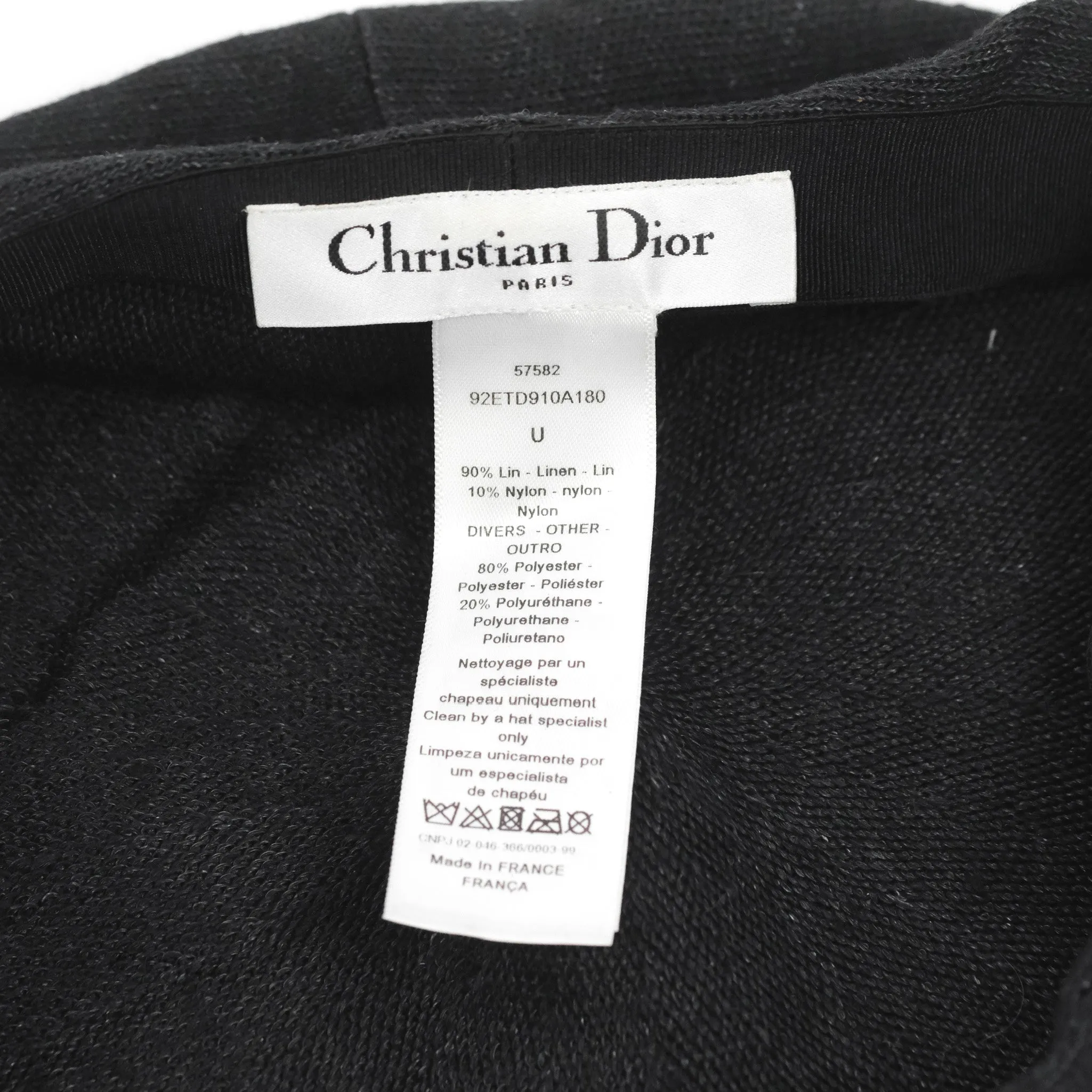 Christian Dior Beret Linen Black