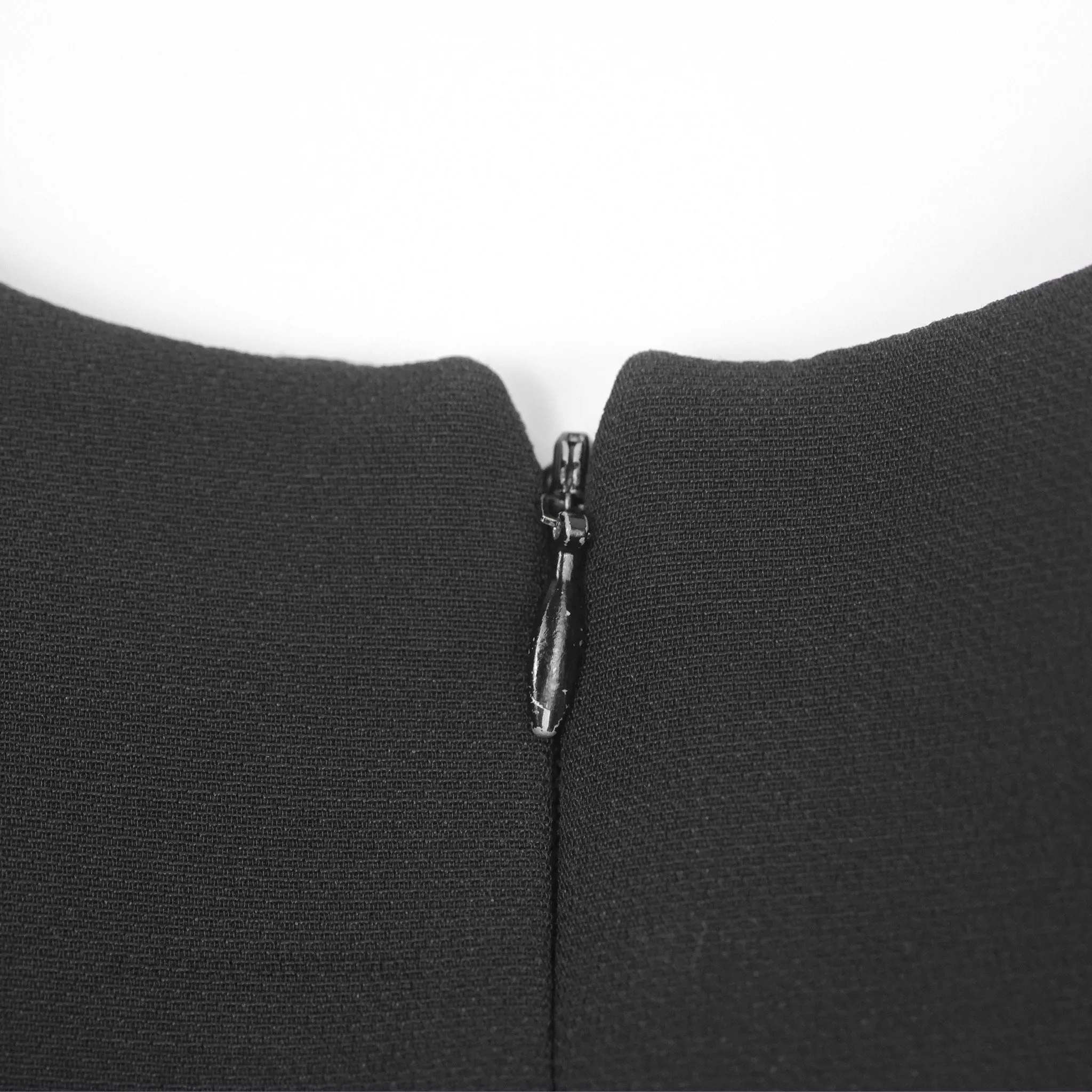 Christian Dior Black White Wool Silk Dress 2019AW Size 34