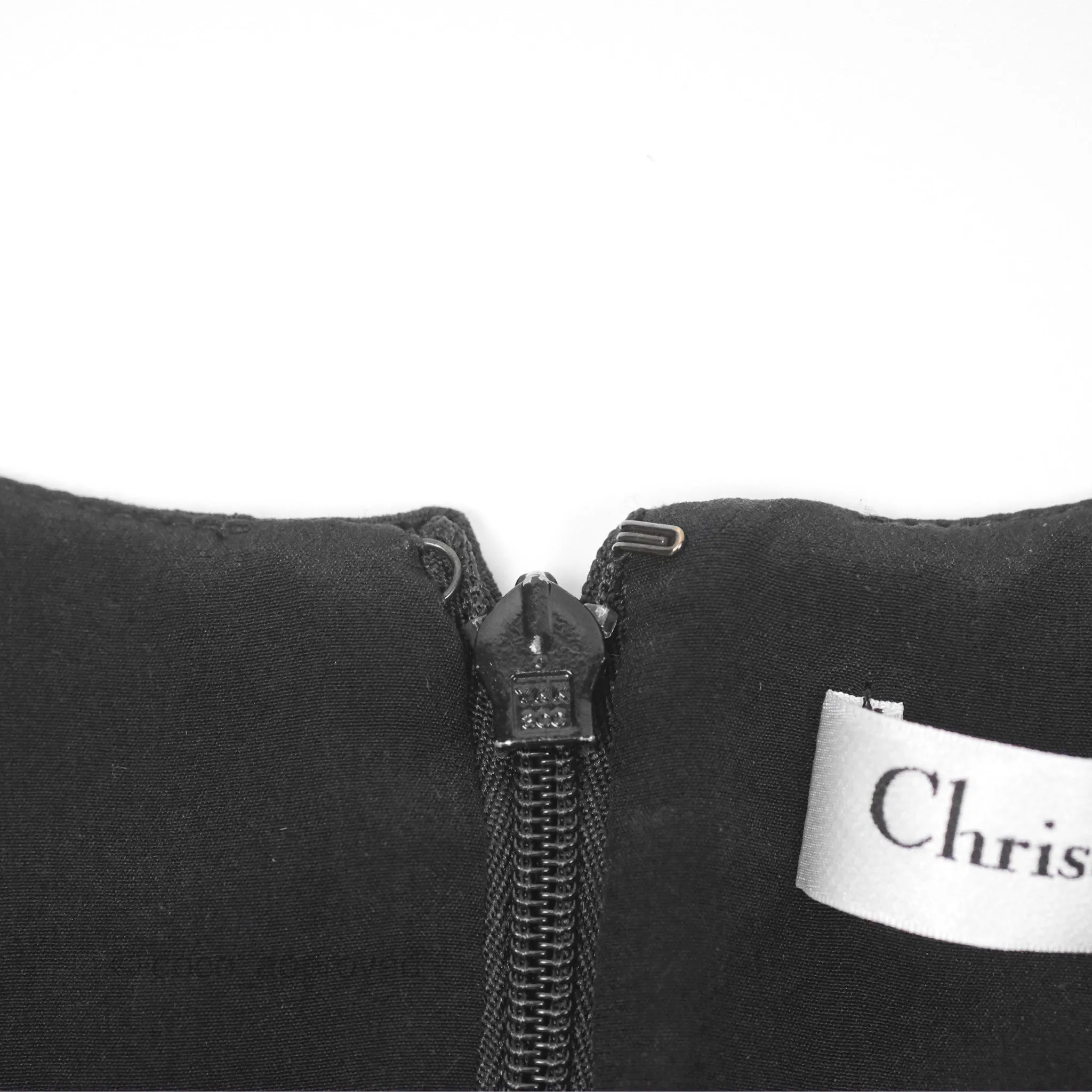 Christian Dior Black White Wool Silk Dress 2019AW Size 34