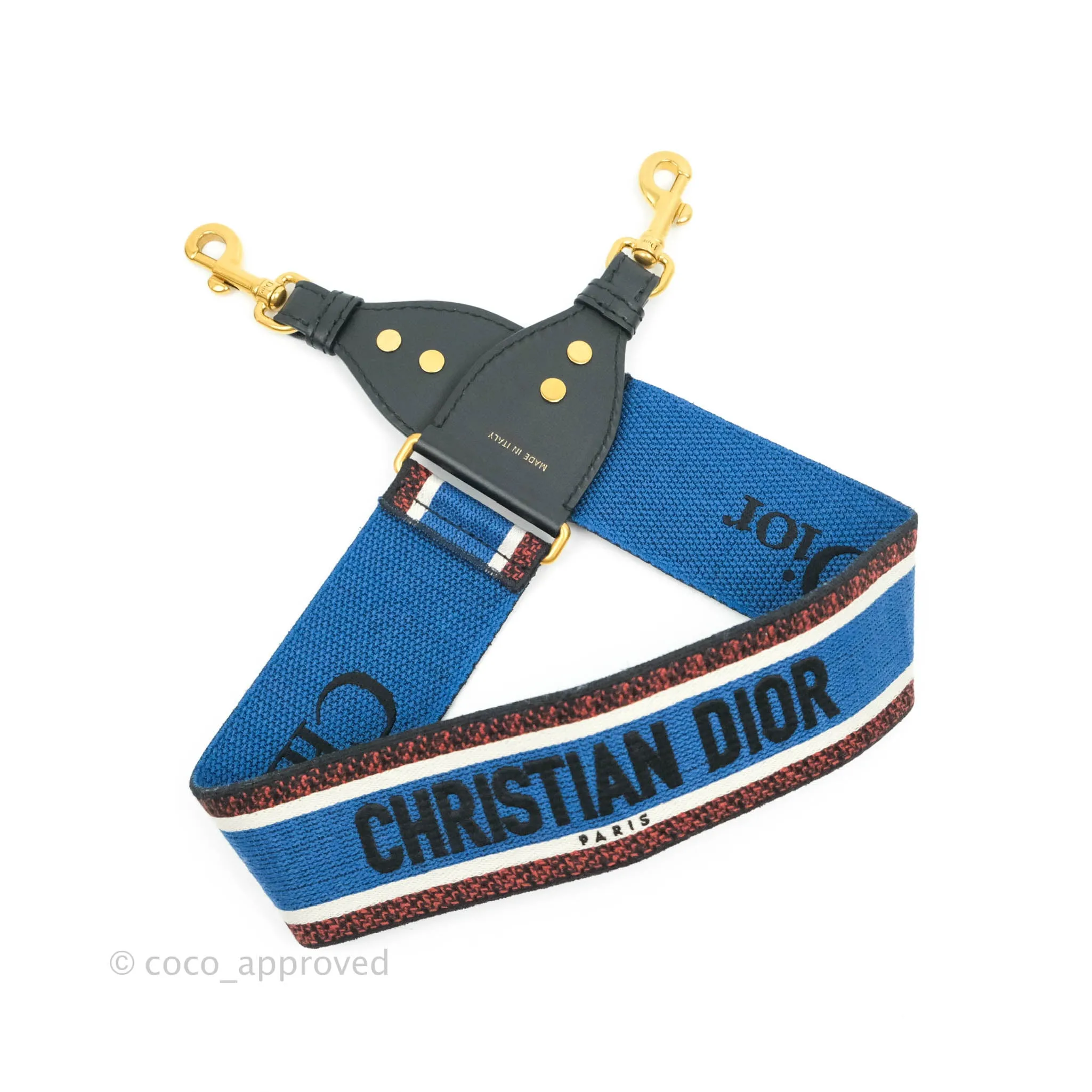 Christian Dior Blue Embroidered Shoulder Strap