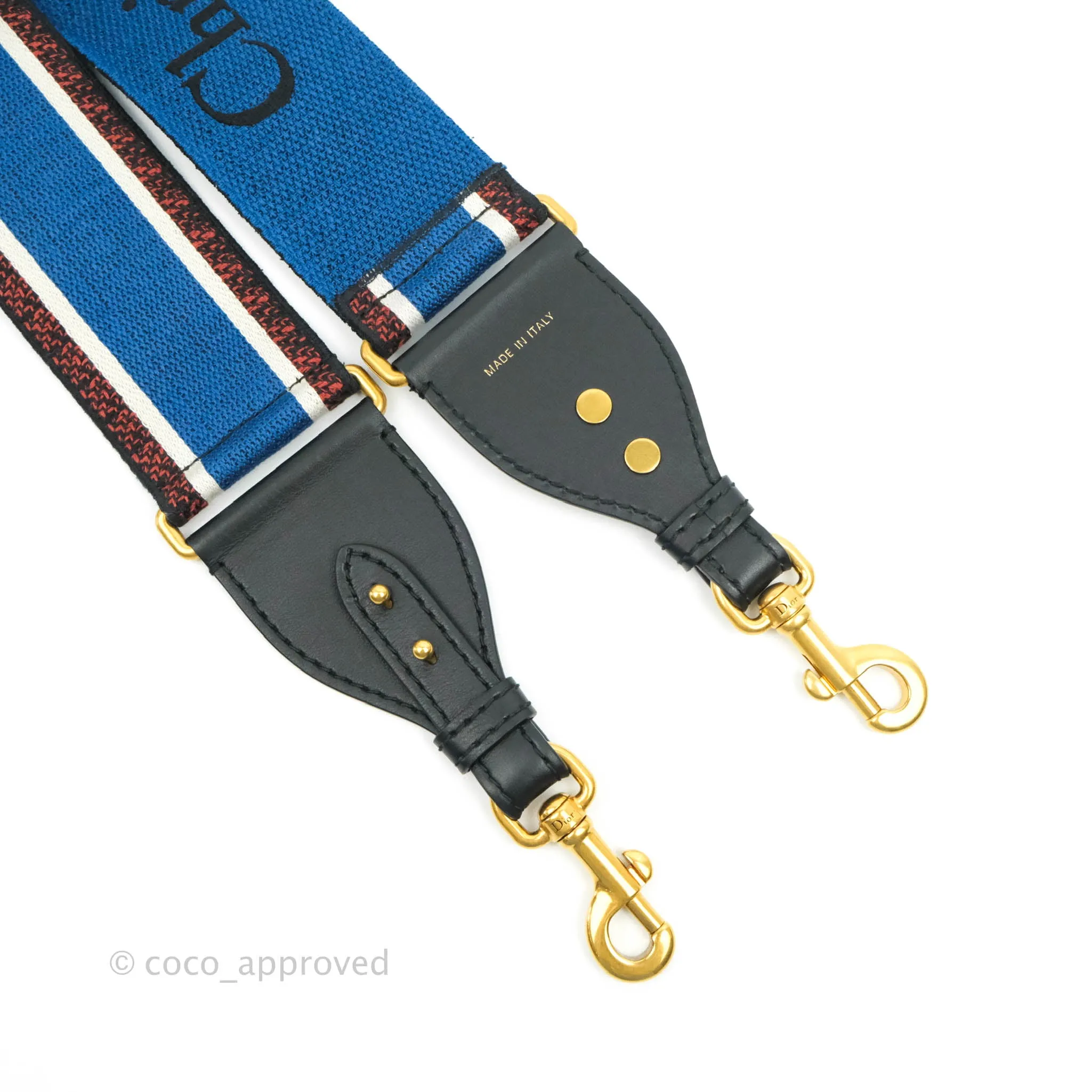Christian Dior Blue Embroidered Shoulder Strap