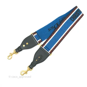 Christian Dior Blue Embroidered Shoulder Strap