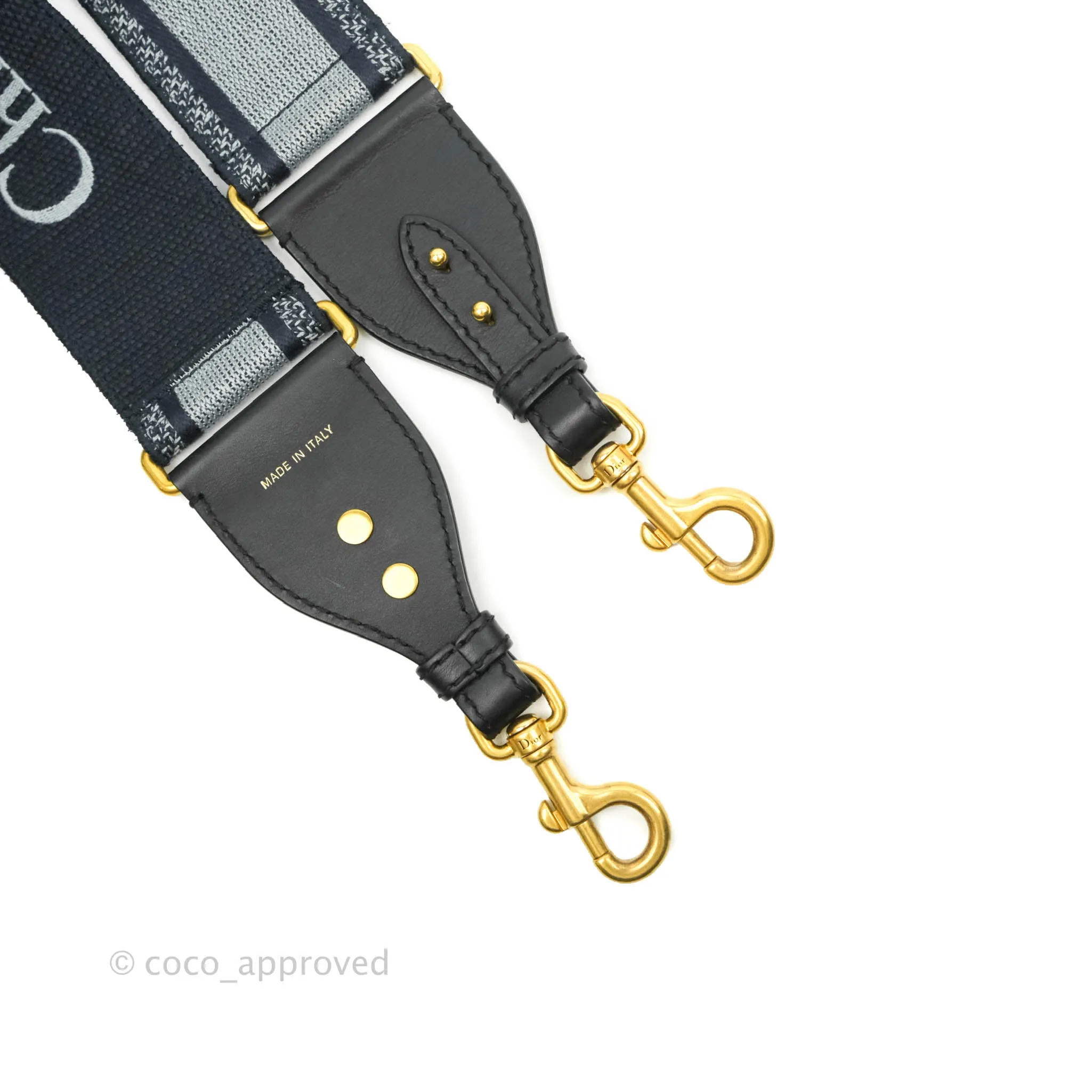 Christian Dior Blue Embroidered Shoulder Strap