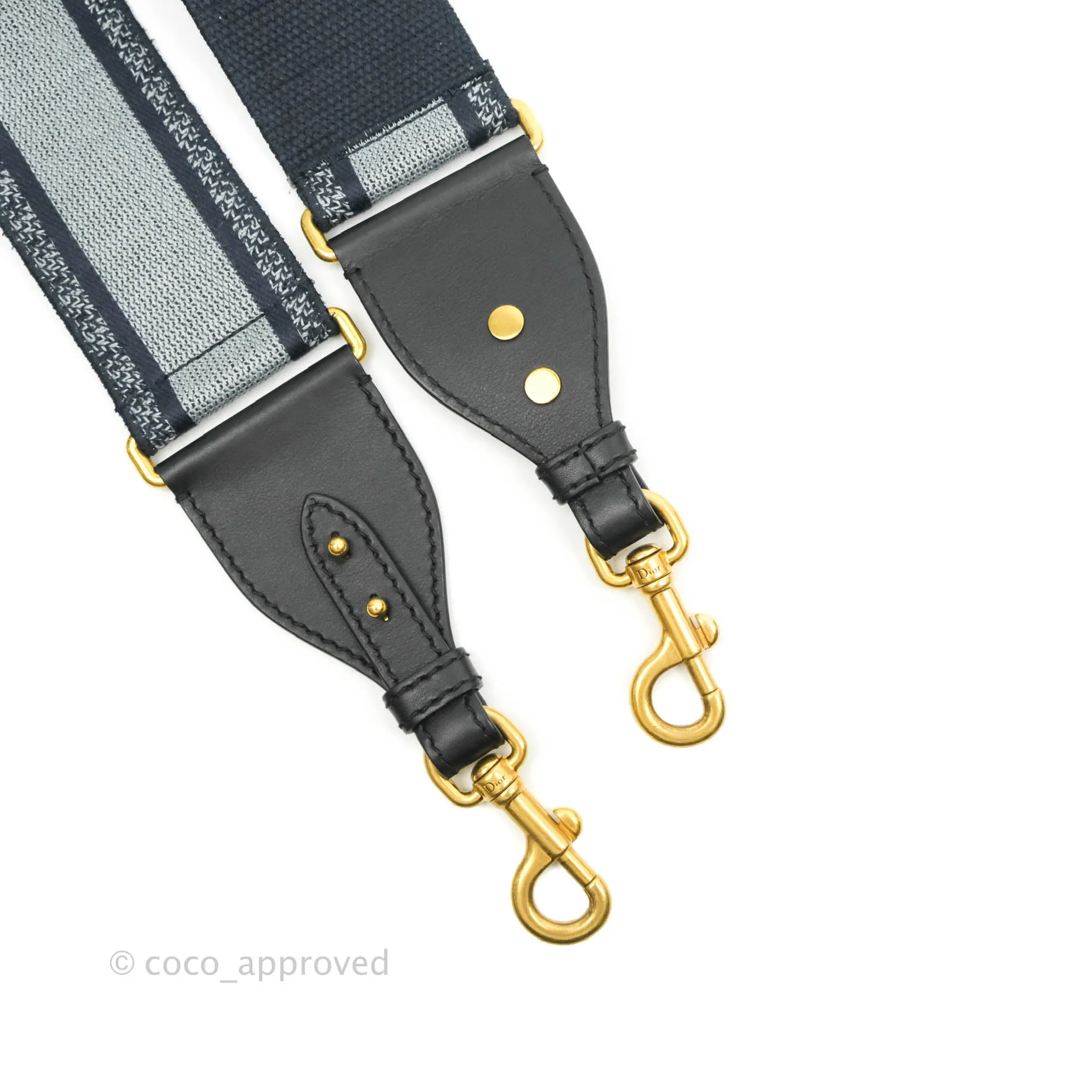 Christian Dior Blue Embroidered Shoulder Strap