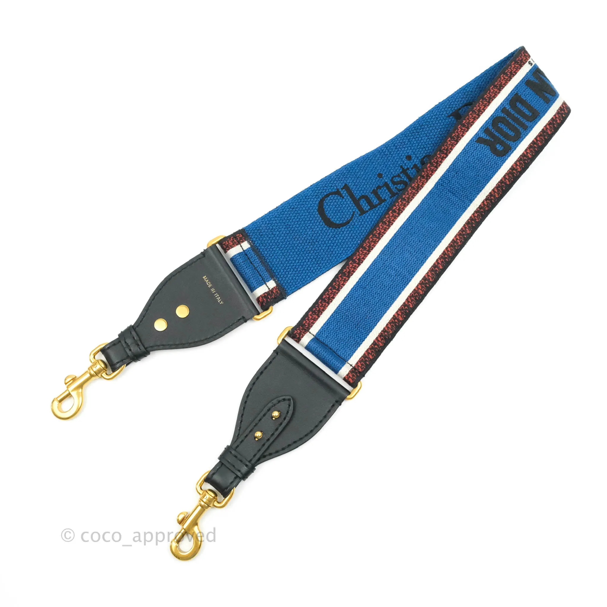 Christian Dior Blue Embroidered Shoulder Strap