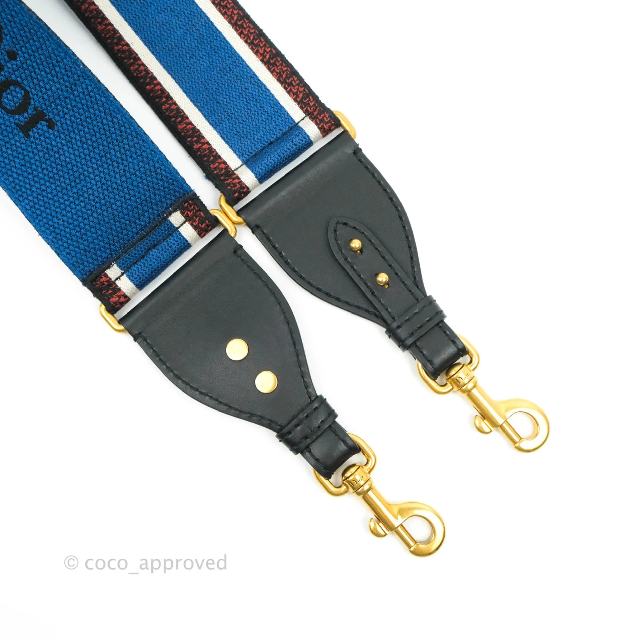 Christian Dior Blue Embroidered Shoulder Strap