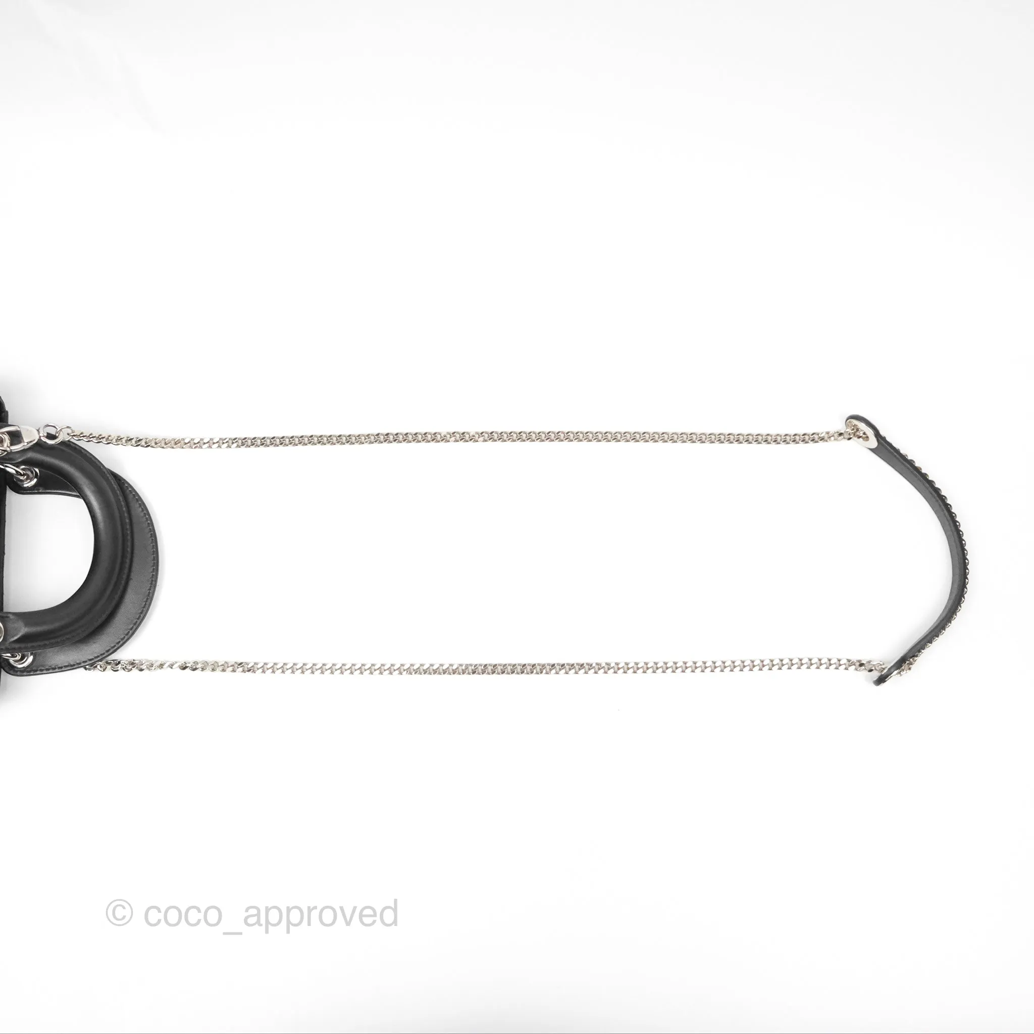 Christian Dior Cannage Mini Lady Dior Black Silver Hardware