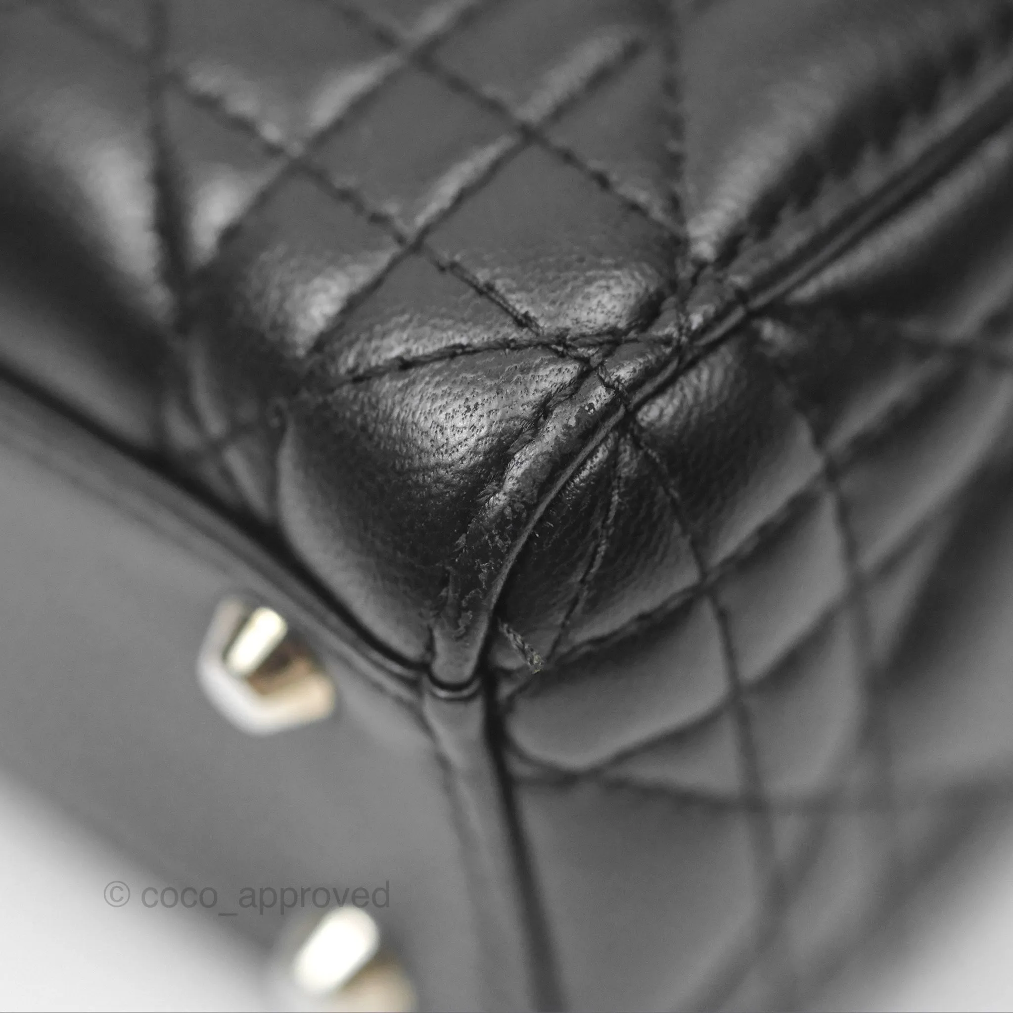 Christian Dior Cannage Mini Lady Dior Black Silver Hardware