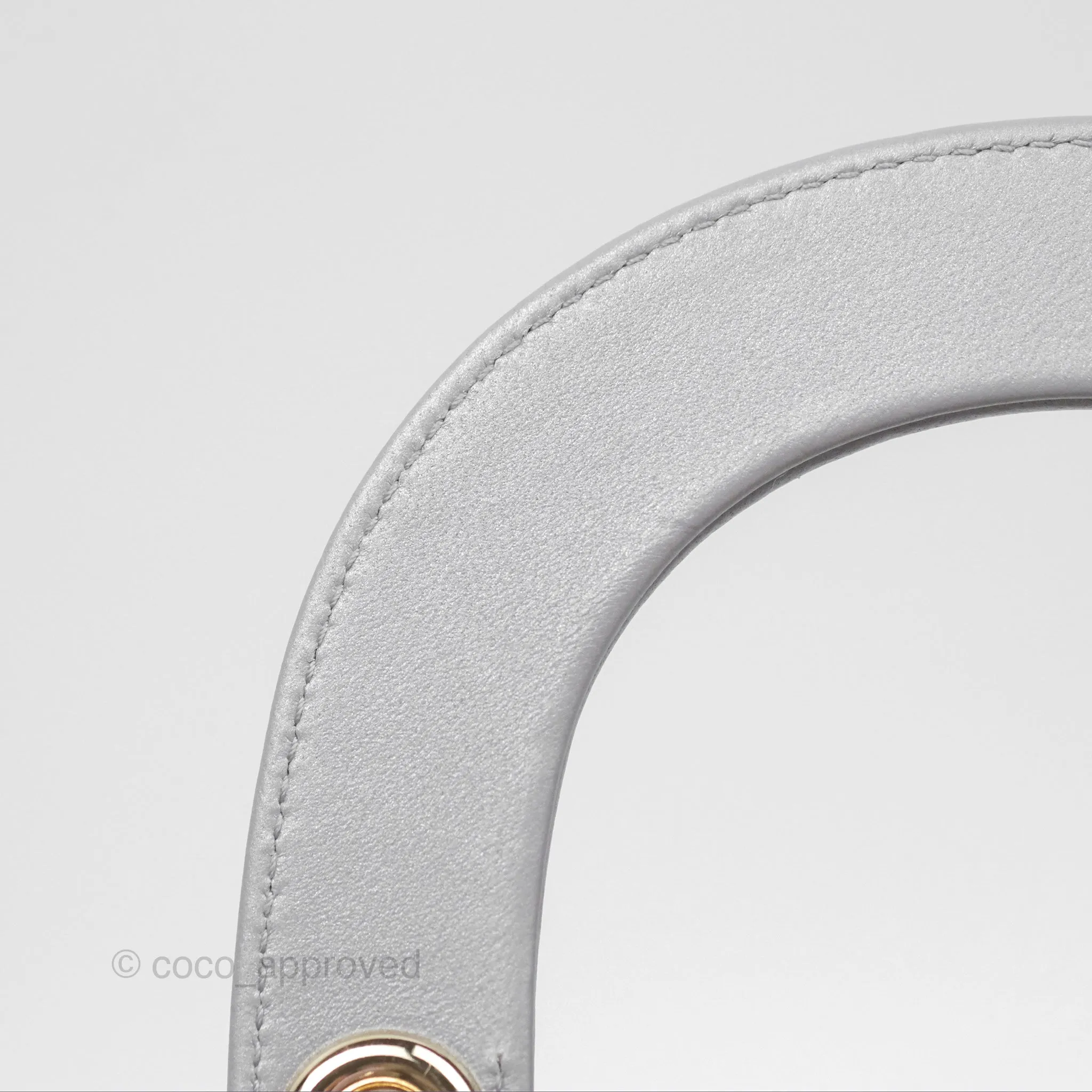 Christian Dior Cannage Mini Lady Dior Grey Gold Hardware