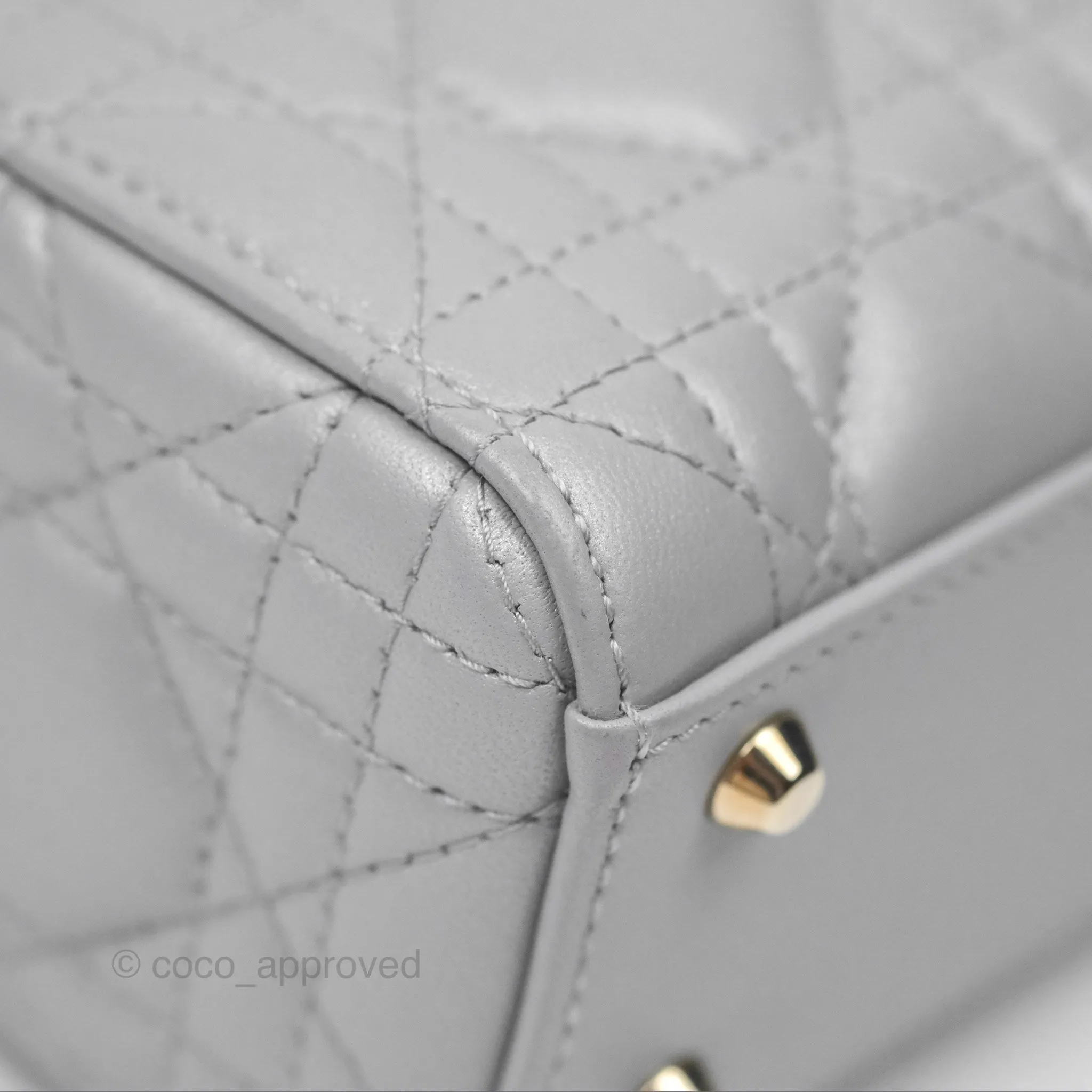 Christian Dior Cannage Mini Lady Dior Grey Gold Hardware