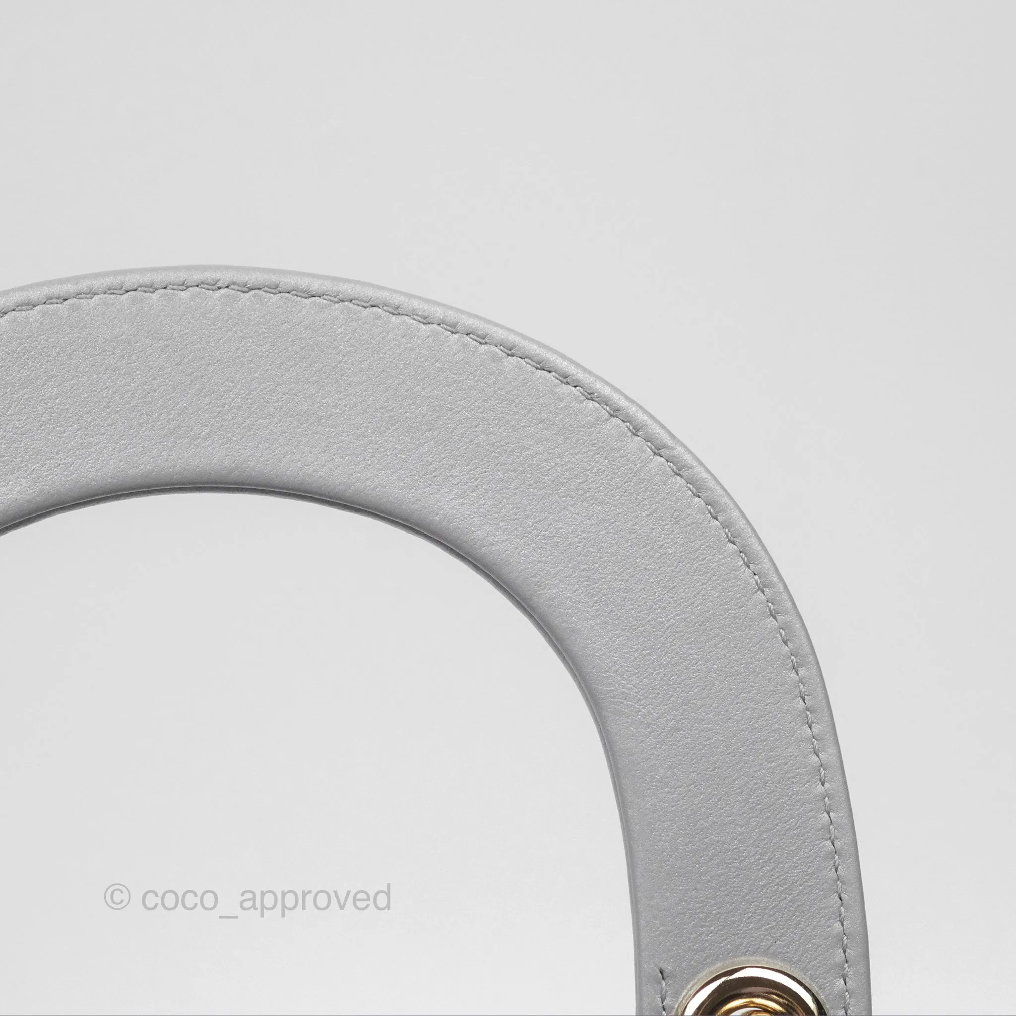 Christian Dior Cannage Mini Lady Dior Grey Gold Hardware