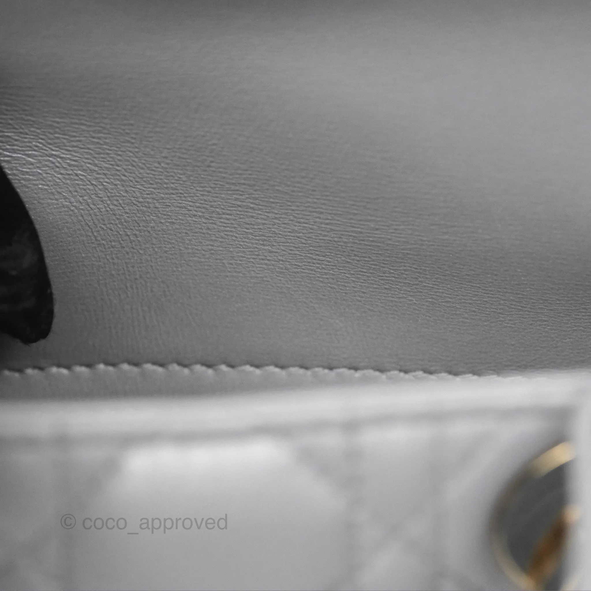 Christian Dior Cannage Mini Lady Dior Grey Gold Hardware