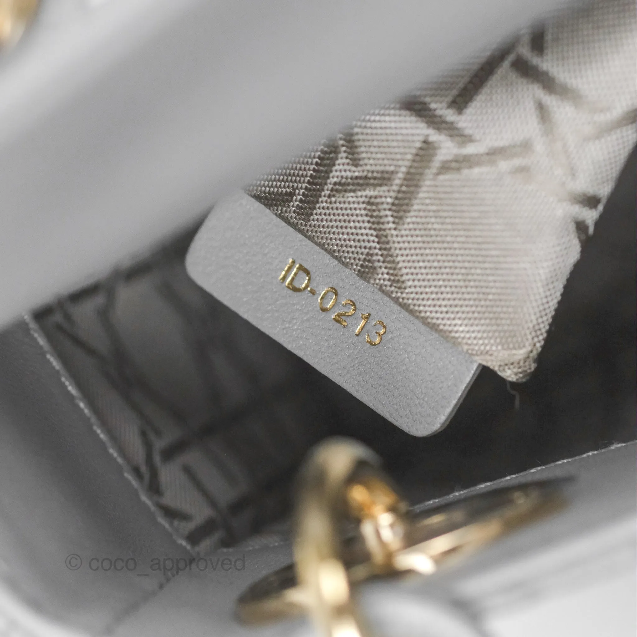 Christian Dior Cannage Mini Lady Dior Grey Gold Hardware