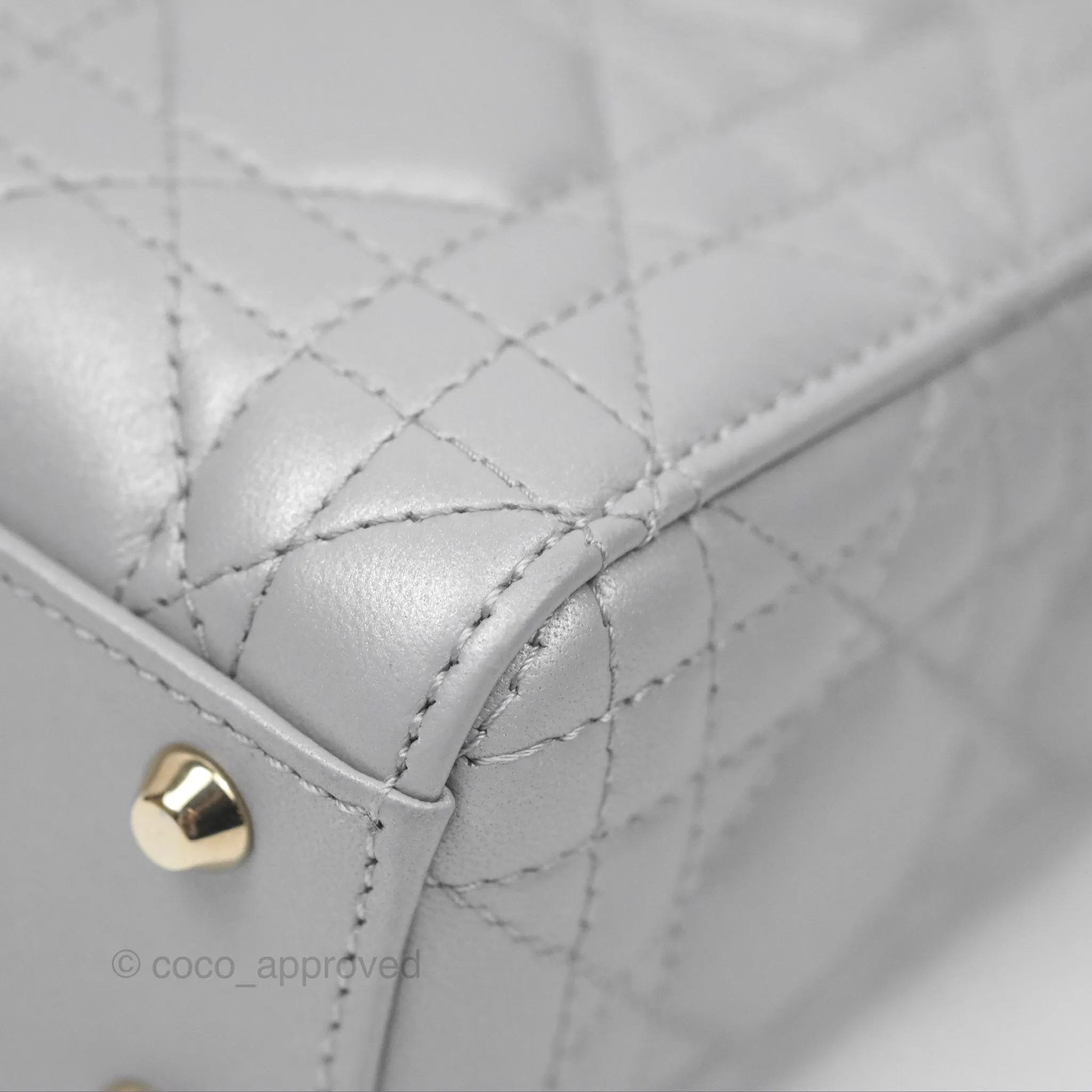 Christian Dior Cannage Mini Lady Dior Grey Gold Hardware