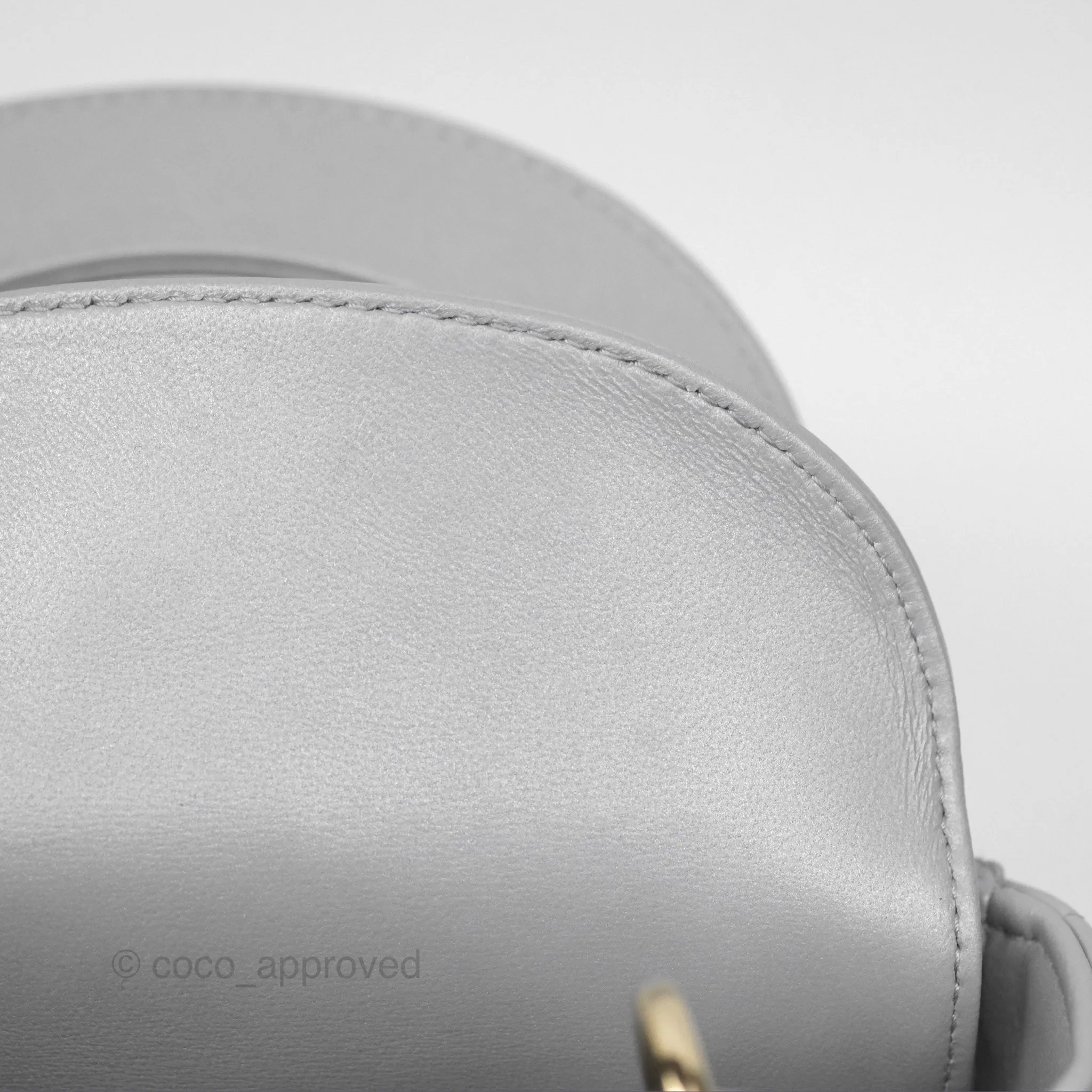 Christian Dior Cannage Mini Lady Dior Grey Gold Hardware