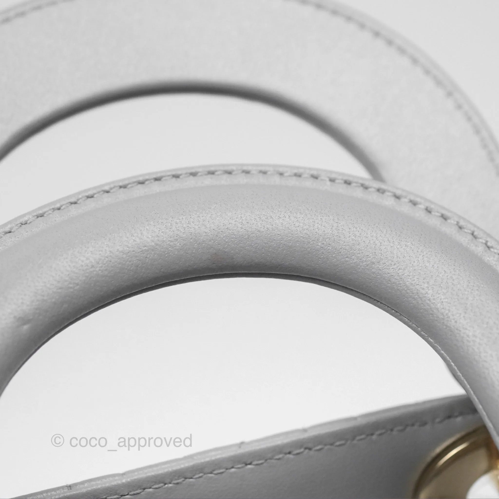 Christian Dior Cannage Mini Lady Dior Grey Gold Hardware