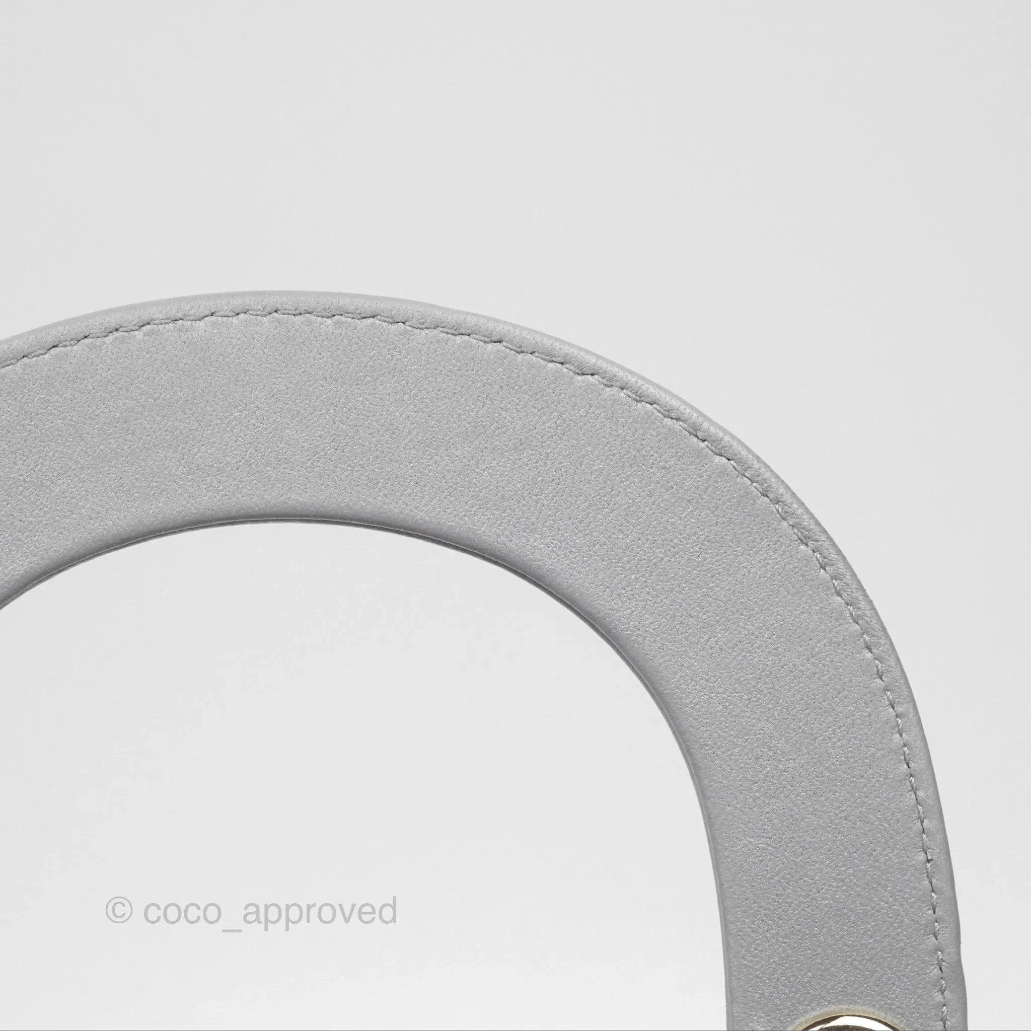 Christian Dior Cannage Mini Lady Dior Grey Gold Hardware