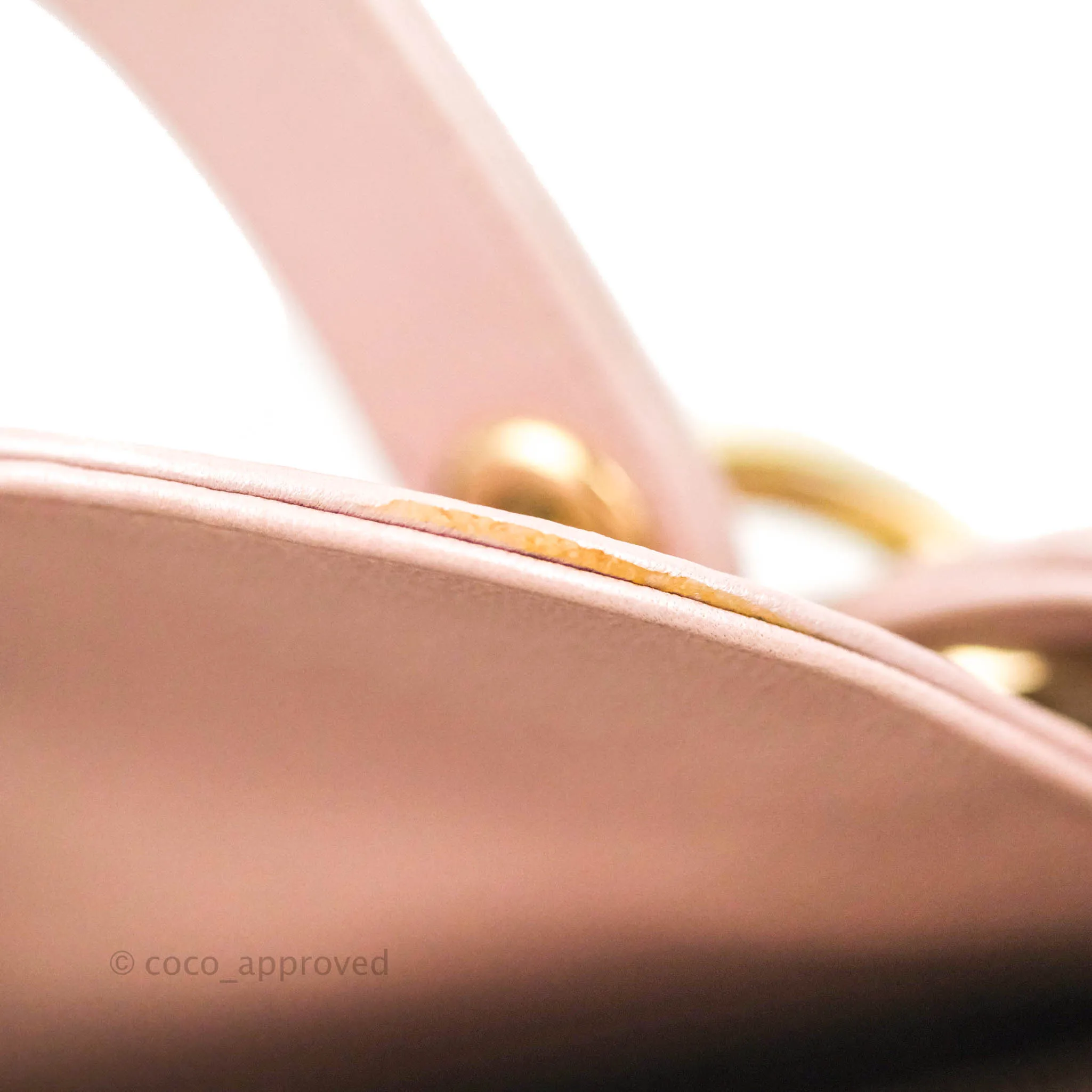Christian Dior Cannage Mini Lady Dior Iridescent Light Pink Gold Hardware