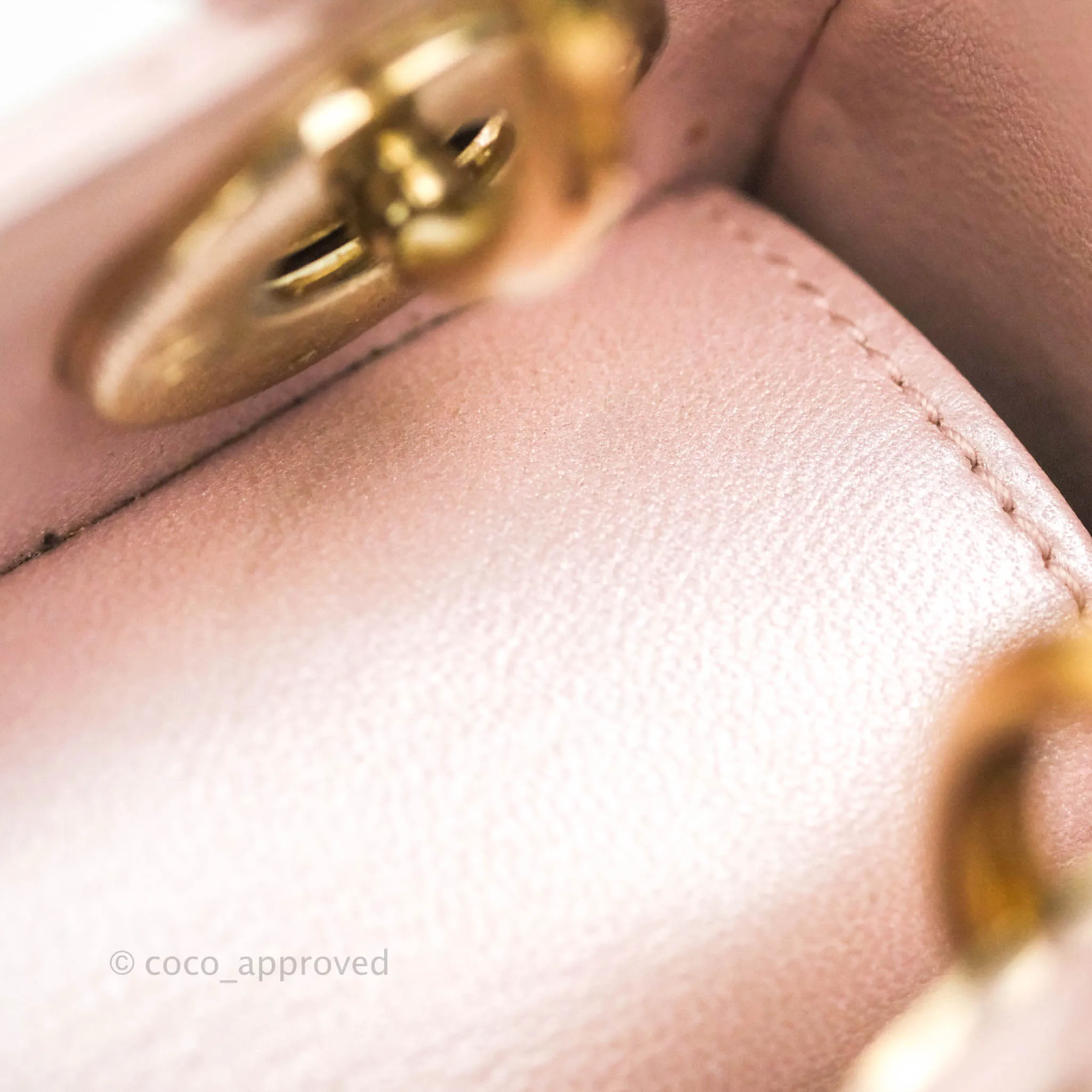Christian Dior Cannage Mini Lady Dior Iridescent Light Pink Gold Hardware