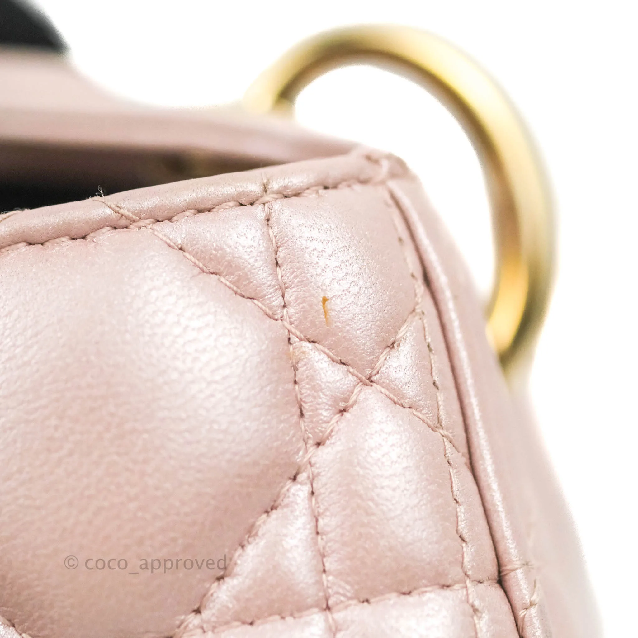 Christian Dior Cannage Mini Lady Dior Iridescent Light Pink Gold Hardware