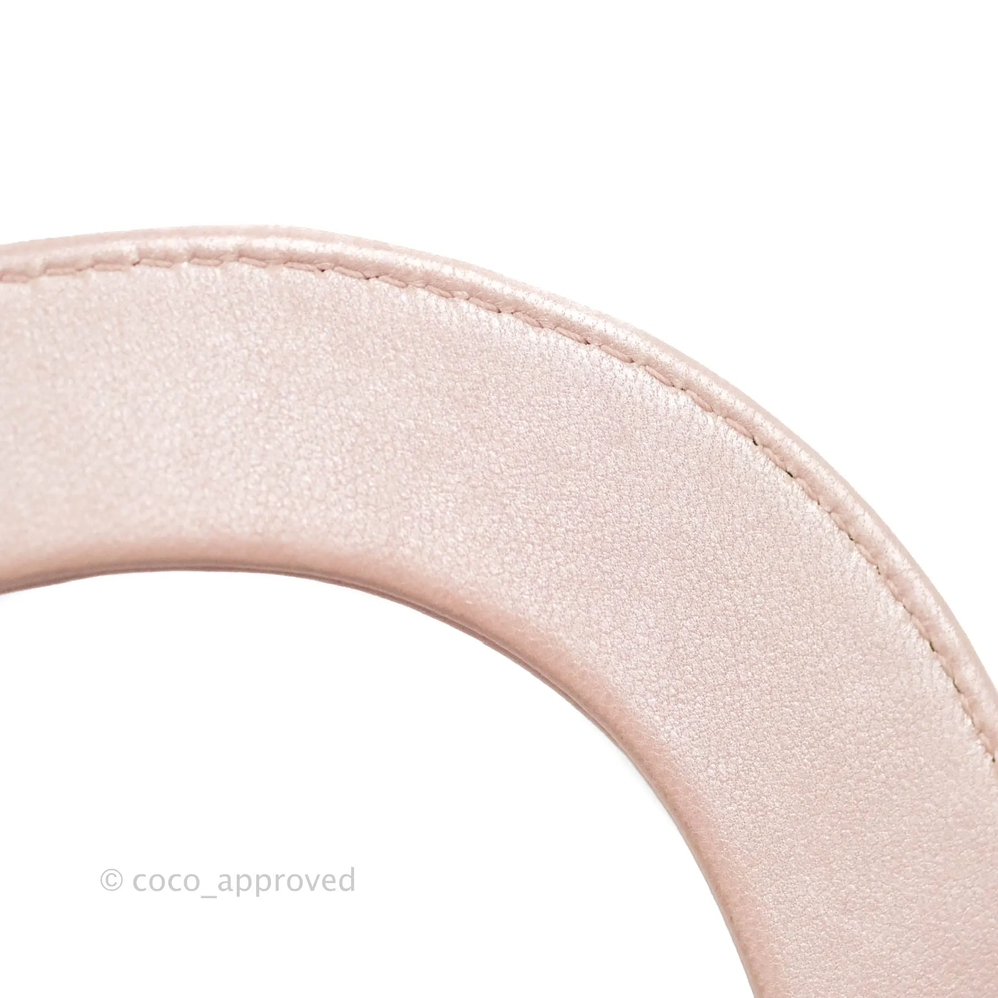 Christian Dior Cannage Mini Lady Dior Iridescent Light Pink Gold Hardware