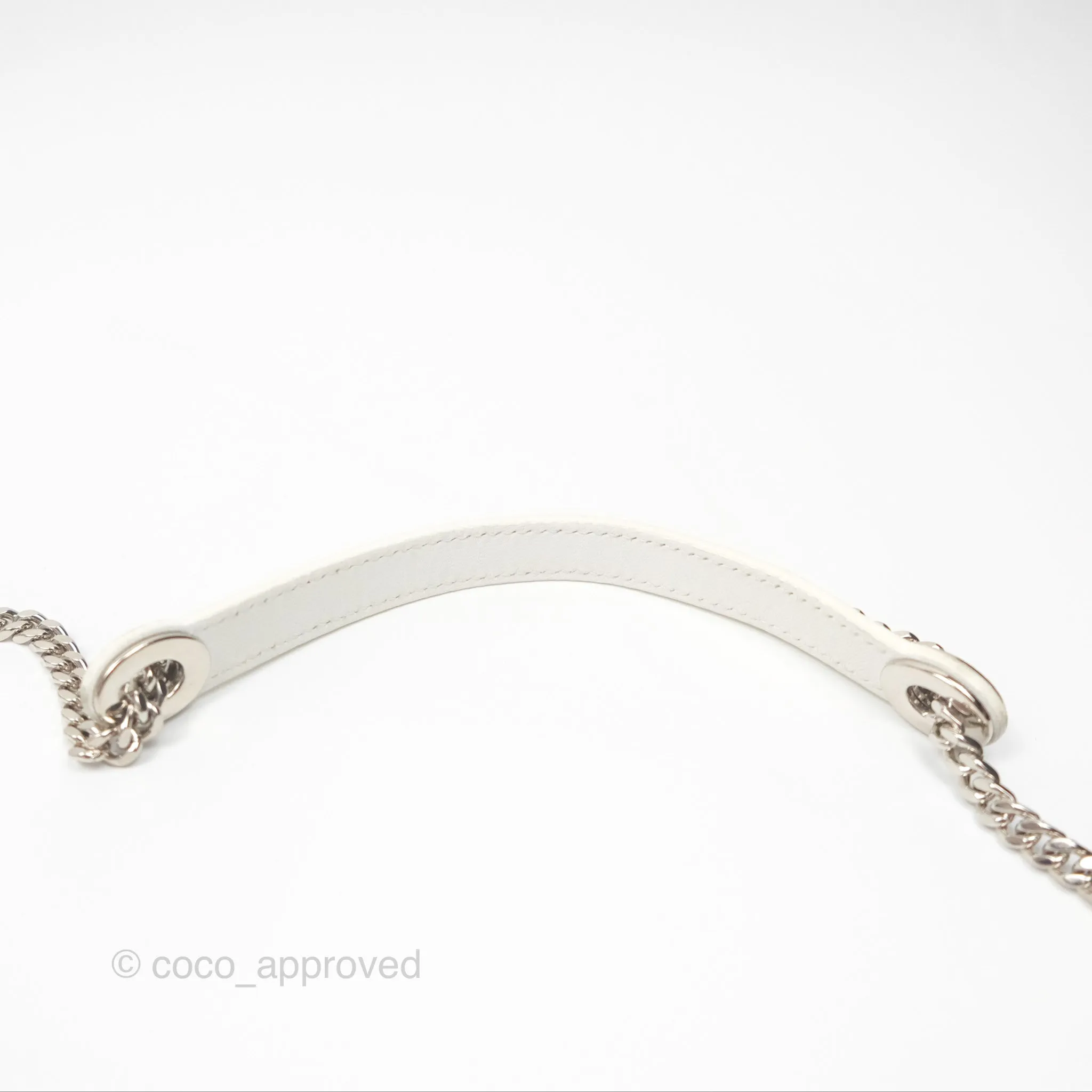 Christian Dior Cannage Mini Lady Dior White Silver Hardware