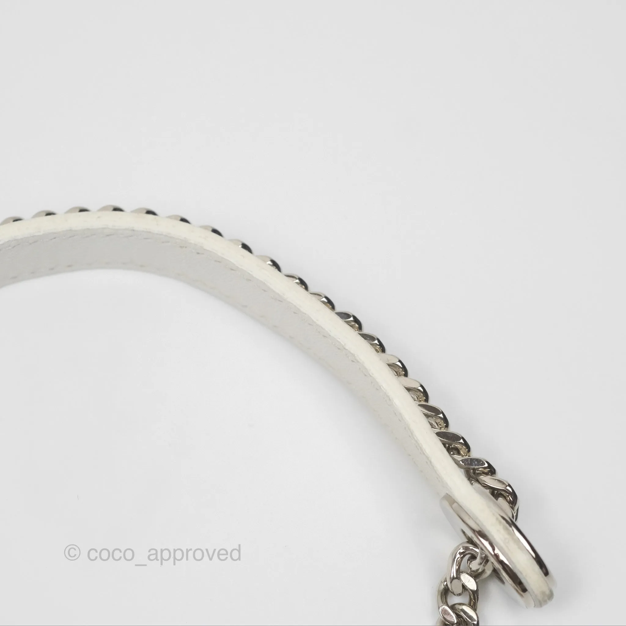 Christian Dior Cannage Mini Lady Dior White Silver Hardware