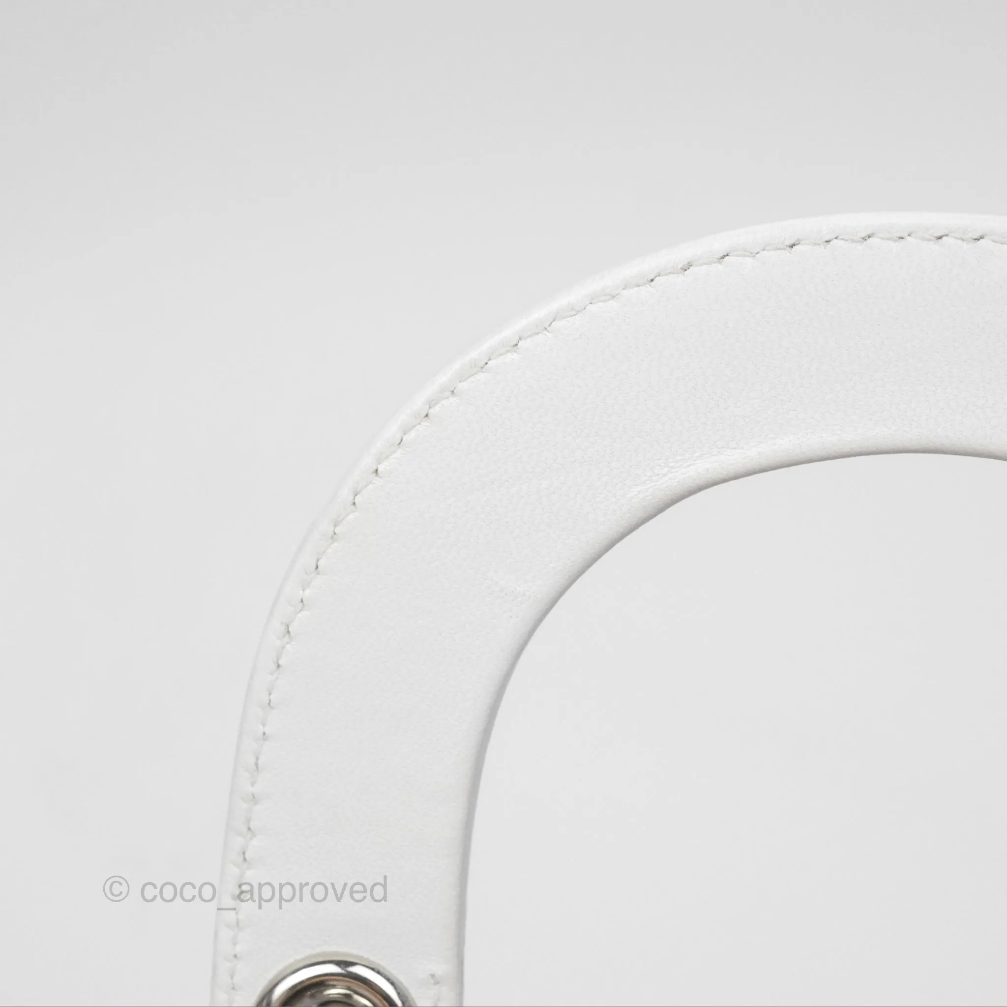 Christian Dior Cannage Mini Lady Dior White Silver Hardware