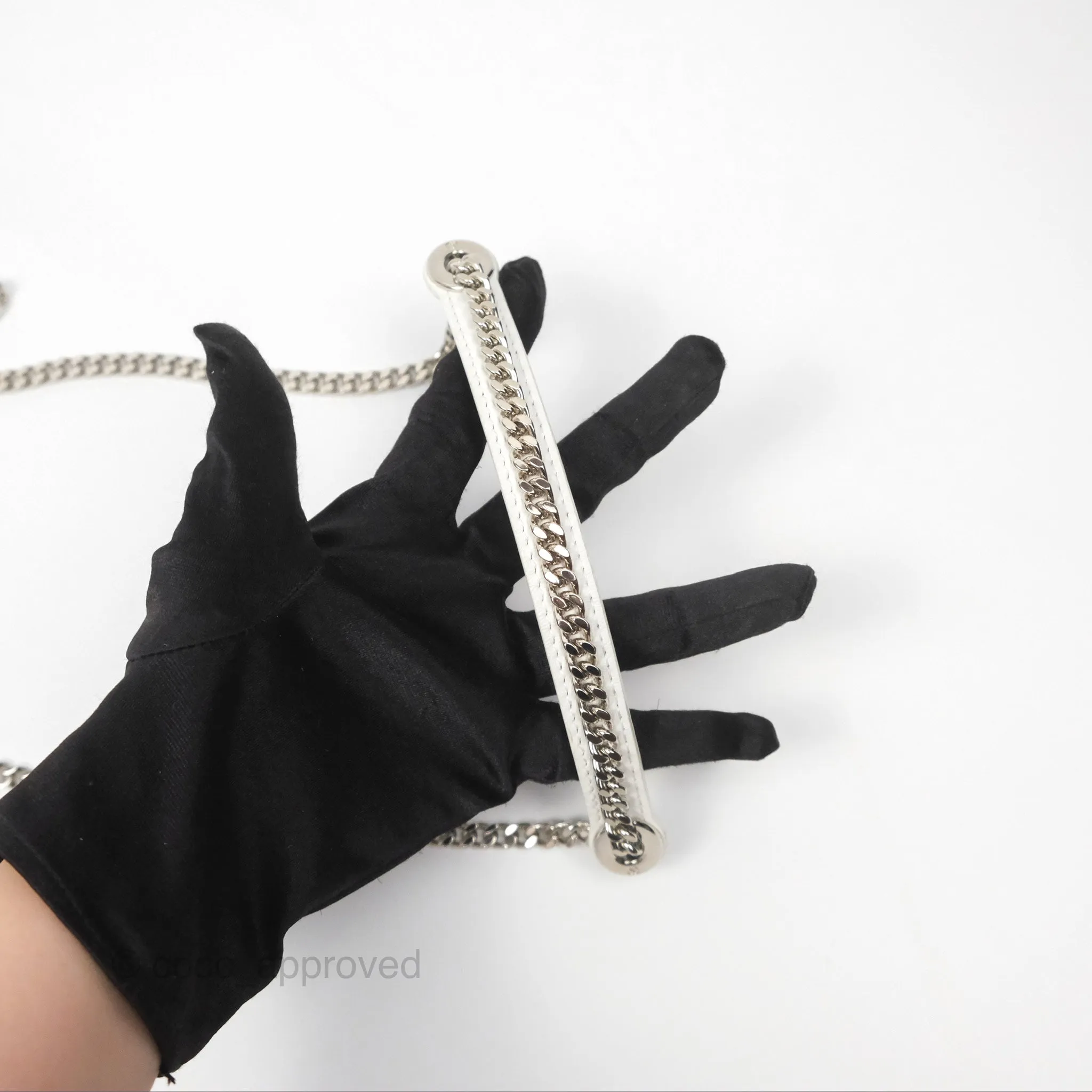 Christian Dior Cannage Mini Lady Dior White Silver Hardware