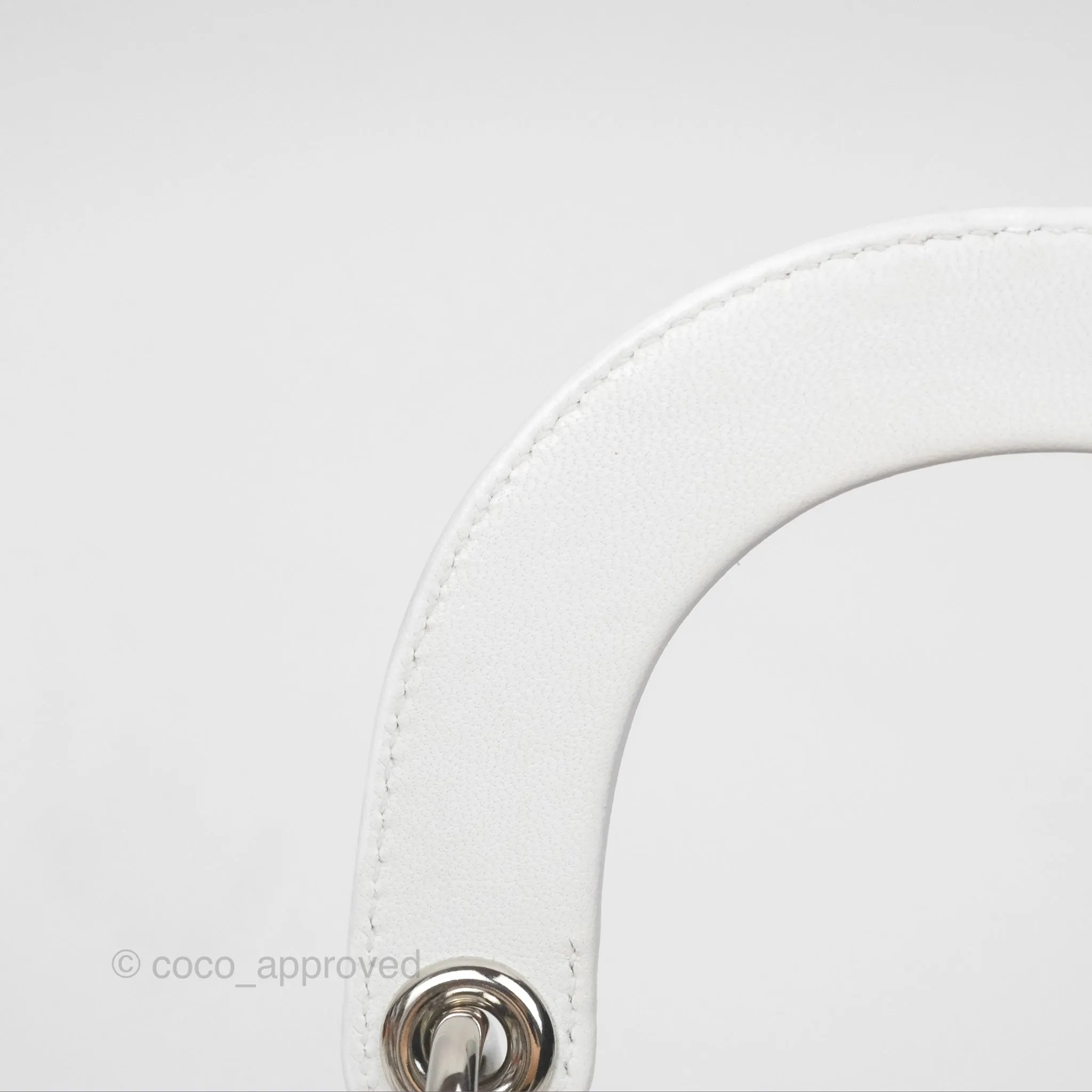 Christian Dior Cannage Mini Lady Dior White Silver Hardware