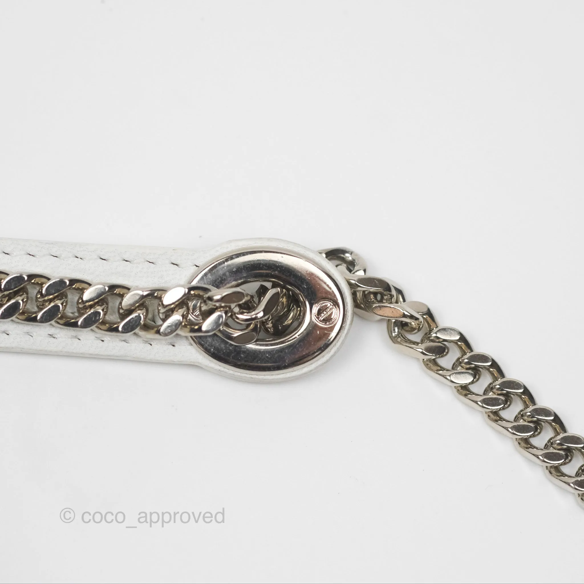 Christian Dior Cannage Mini Lady Dior White Silver Hardware