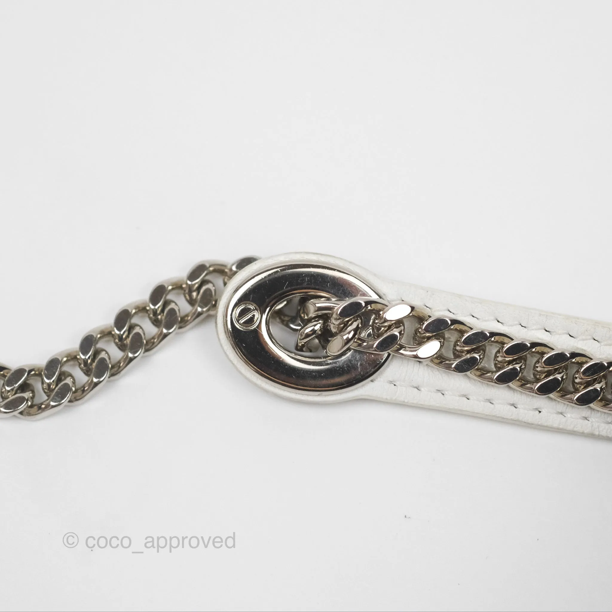 Christian Dior Cannage Mini Lady Dior White Silver Hardware