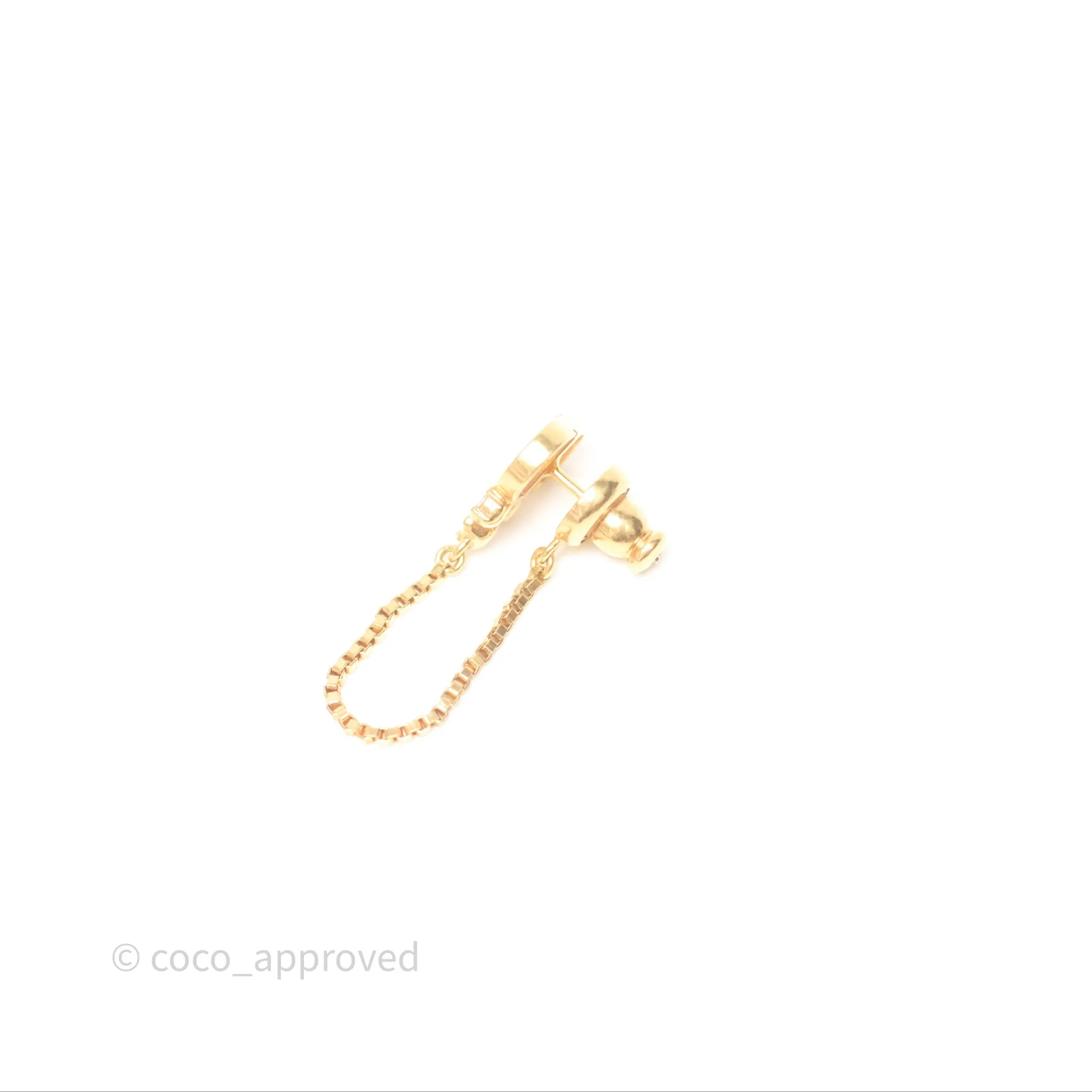 Christian Dior CD Crystal Drop Earrings Gold Tone