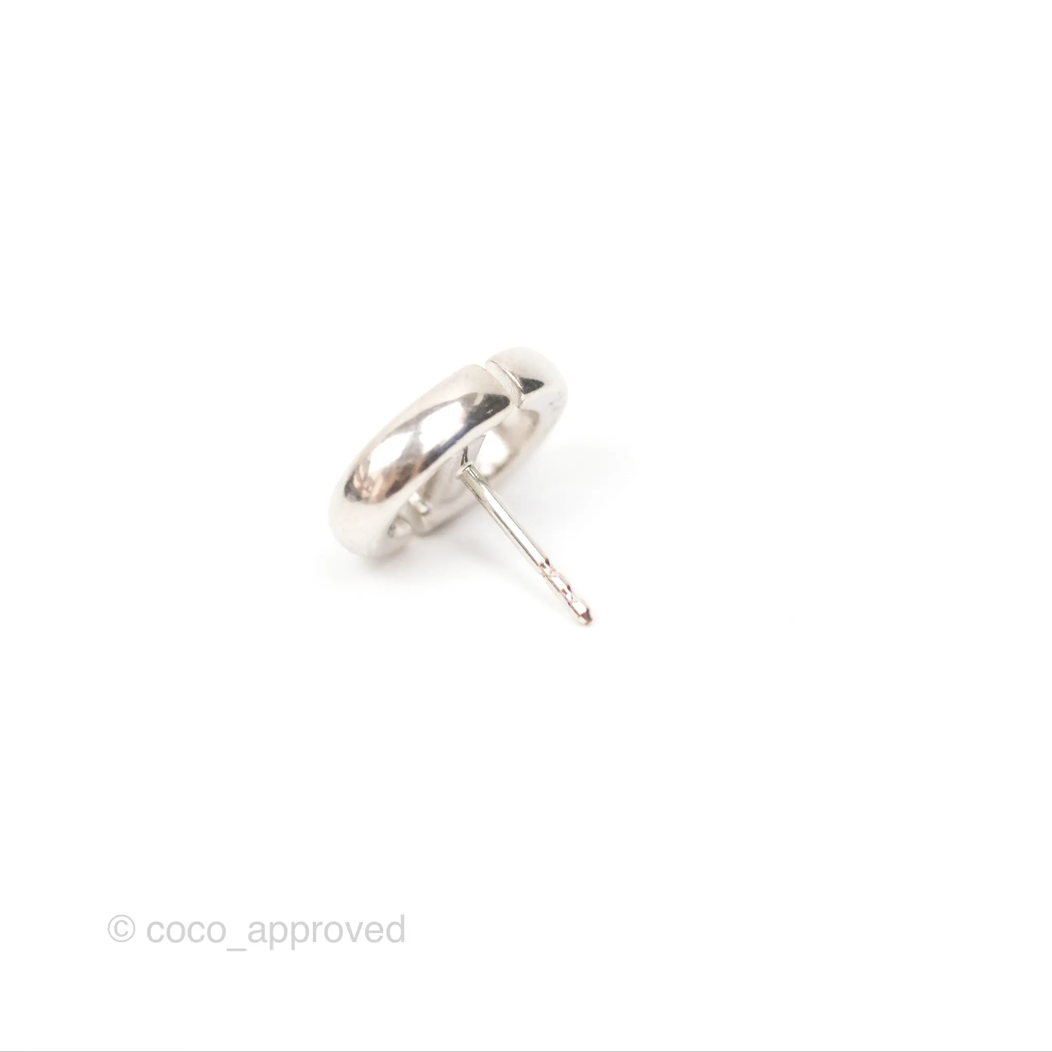 Christian Dior CD Earrings Silver Tone