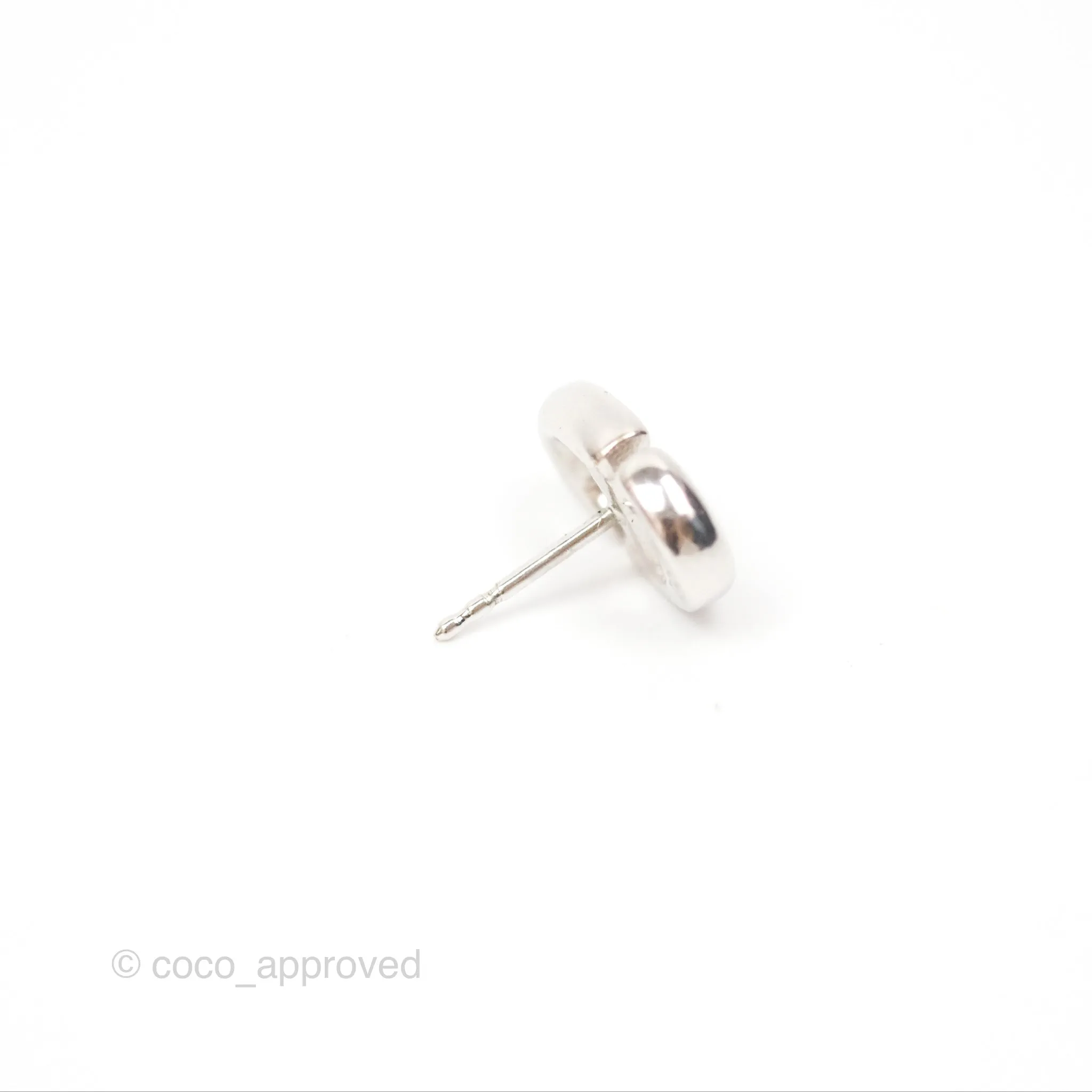 Christian Dior CD Earrings Silver Tone