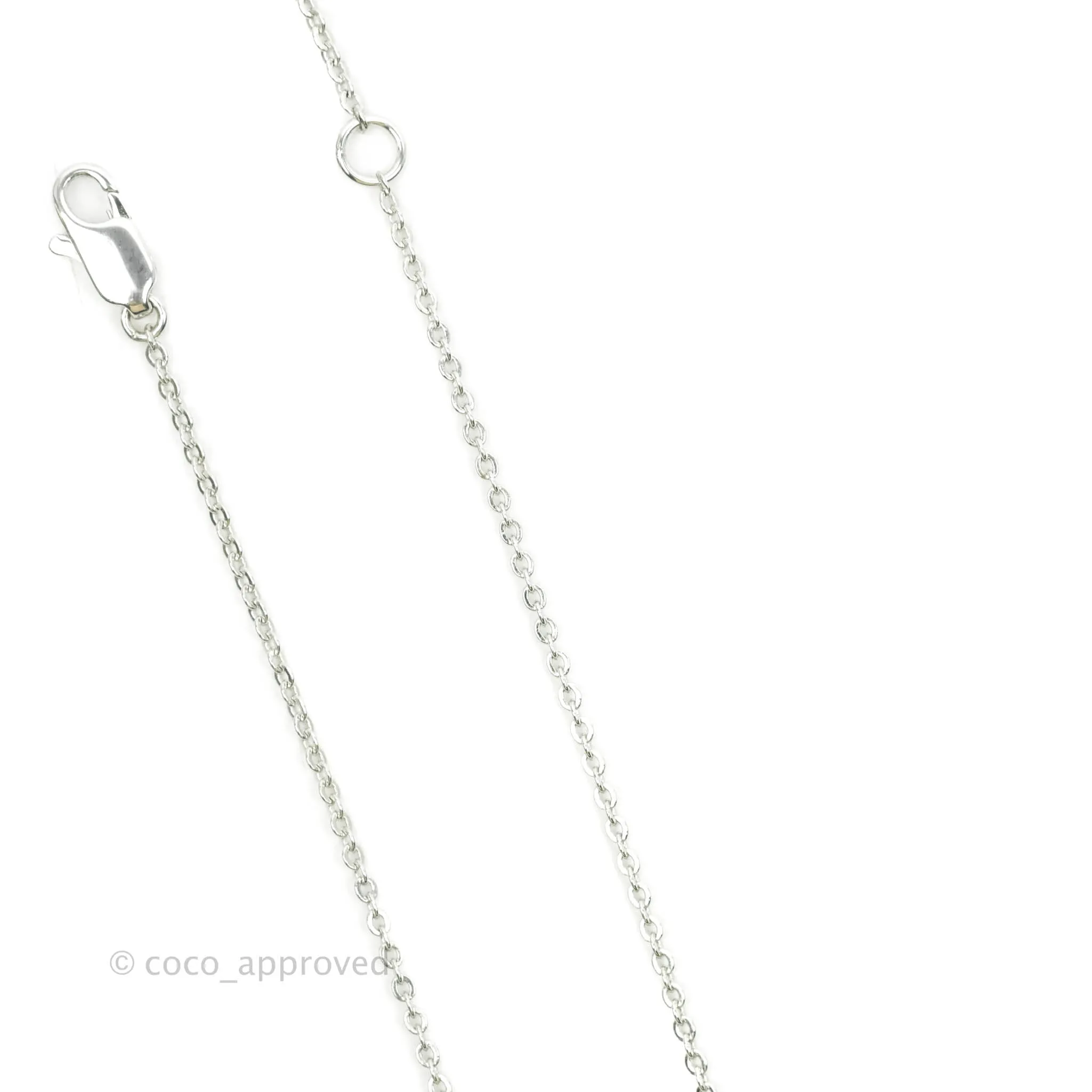 Christian Dior Crystal Oblique Necklace Silver Tone