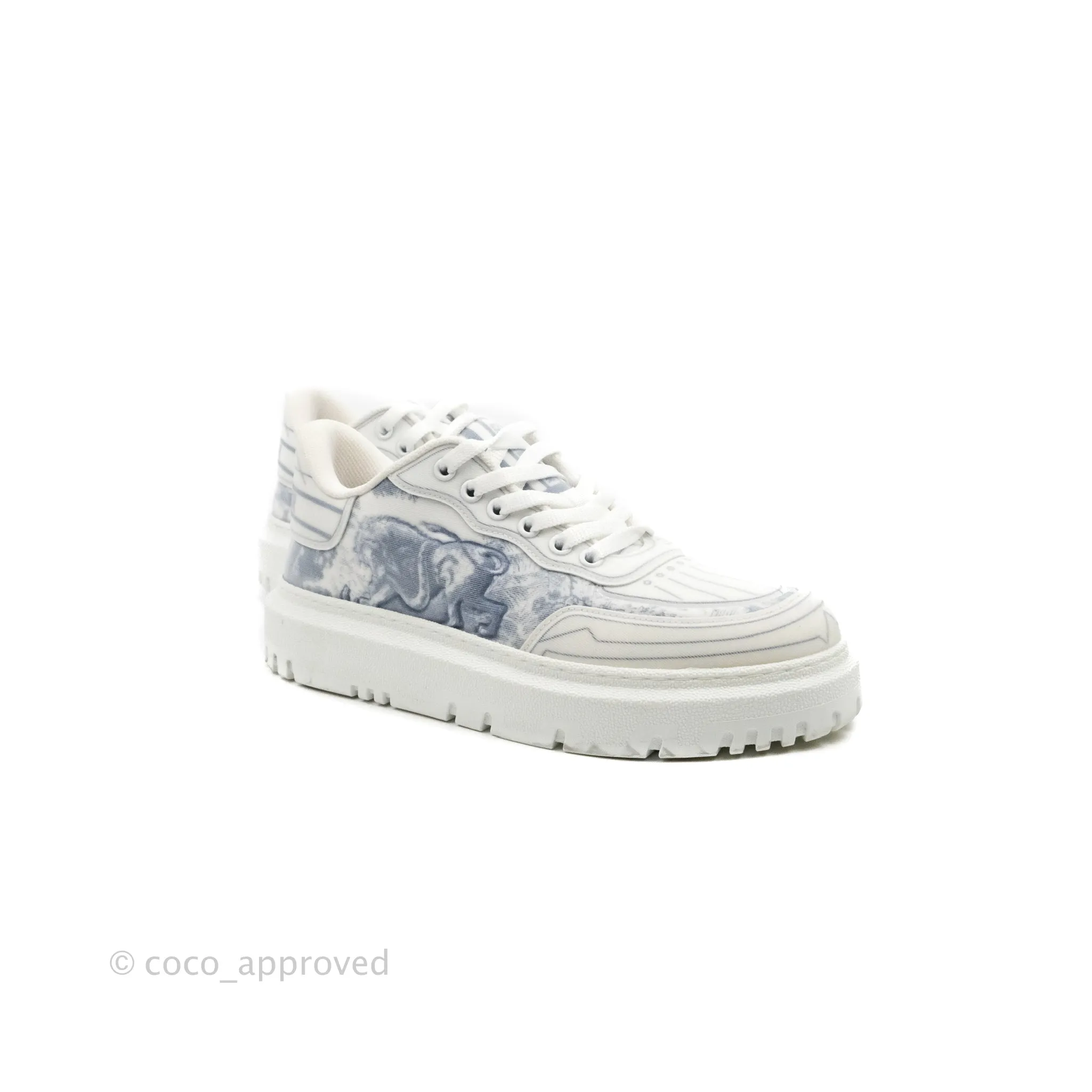 Christian Dior Dior Addict Sneaker Blue Toile de Jouy Technical Fabric