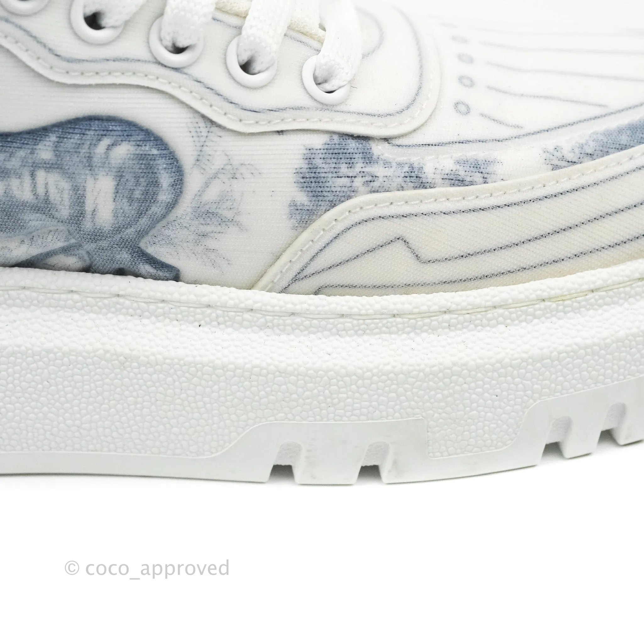 Christian Dior Dior Addict Sneaker Blue Toile de Jouy Technical Fabric