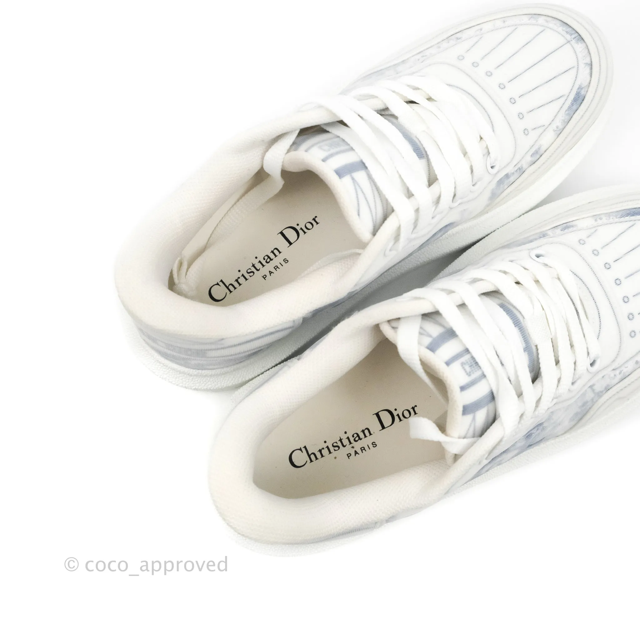 Christian Dior Dior Addict Sneaker Blue Toile de Jouy Technical Fabric