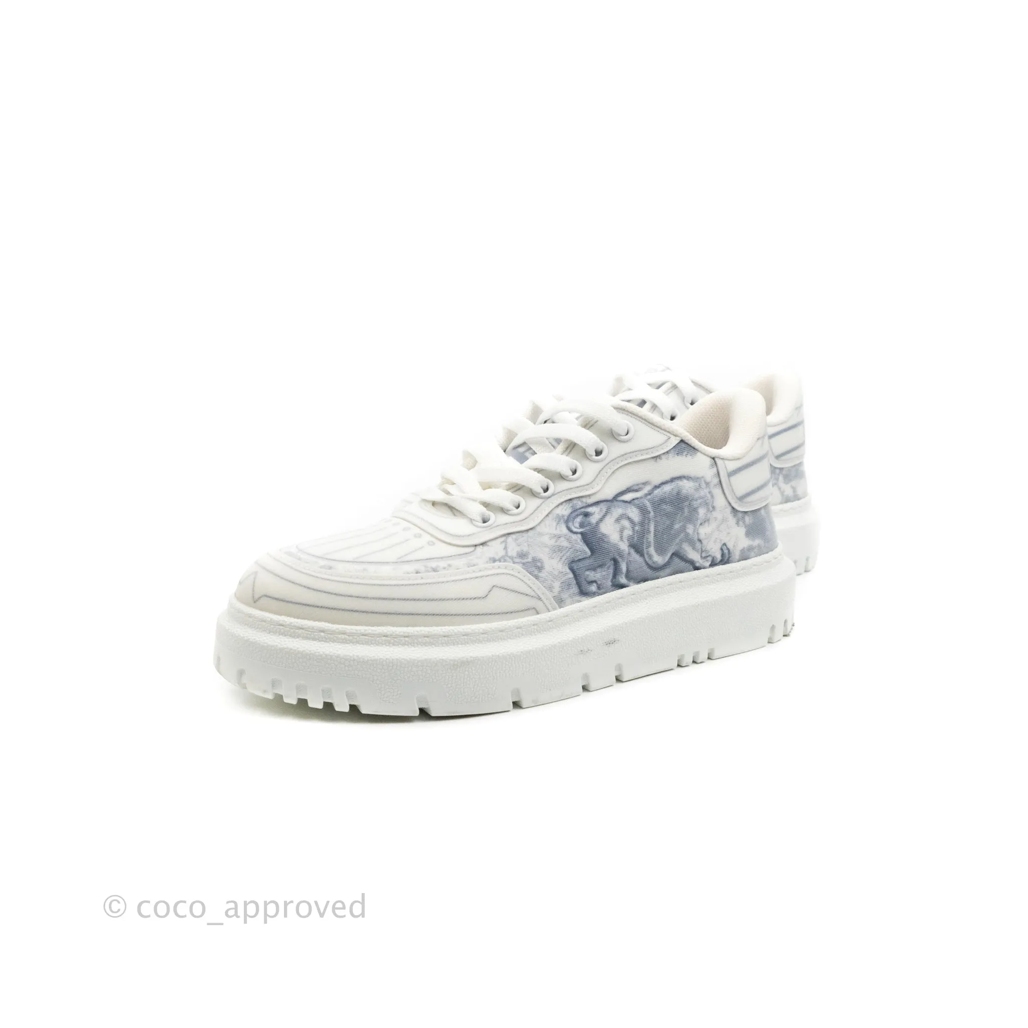 Christian Dior Dior Addict Sneaker Blue Toile de Jouy Technical Fabric