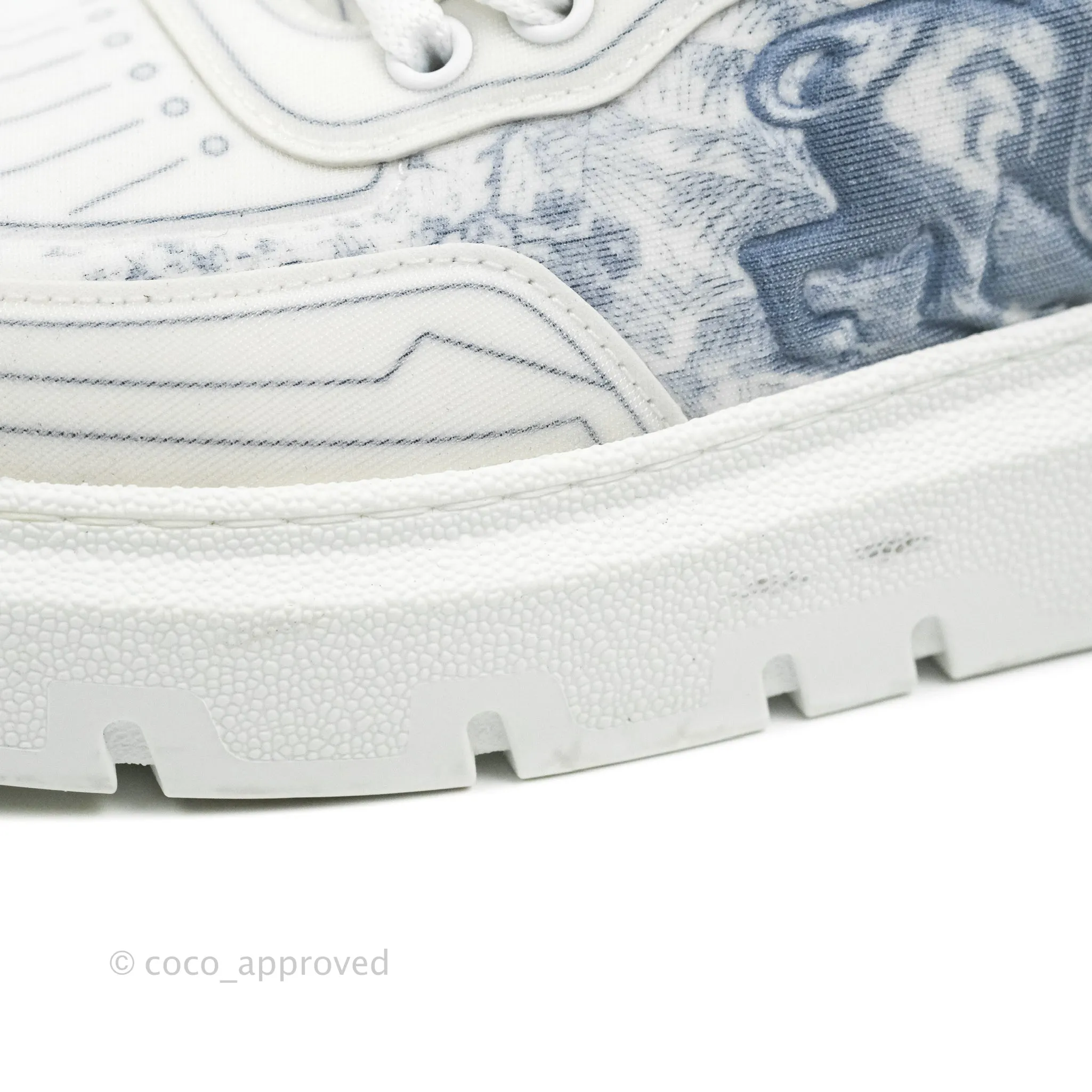Christian Dior Dior Addict Sneaker Blue Toile de Jouy Technical Fabric