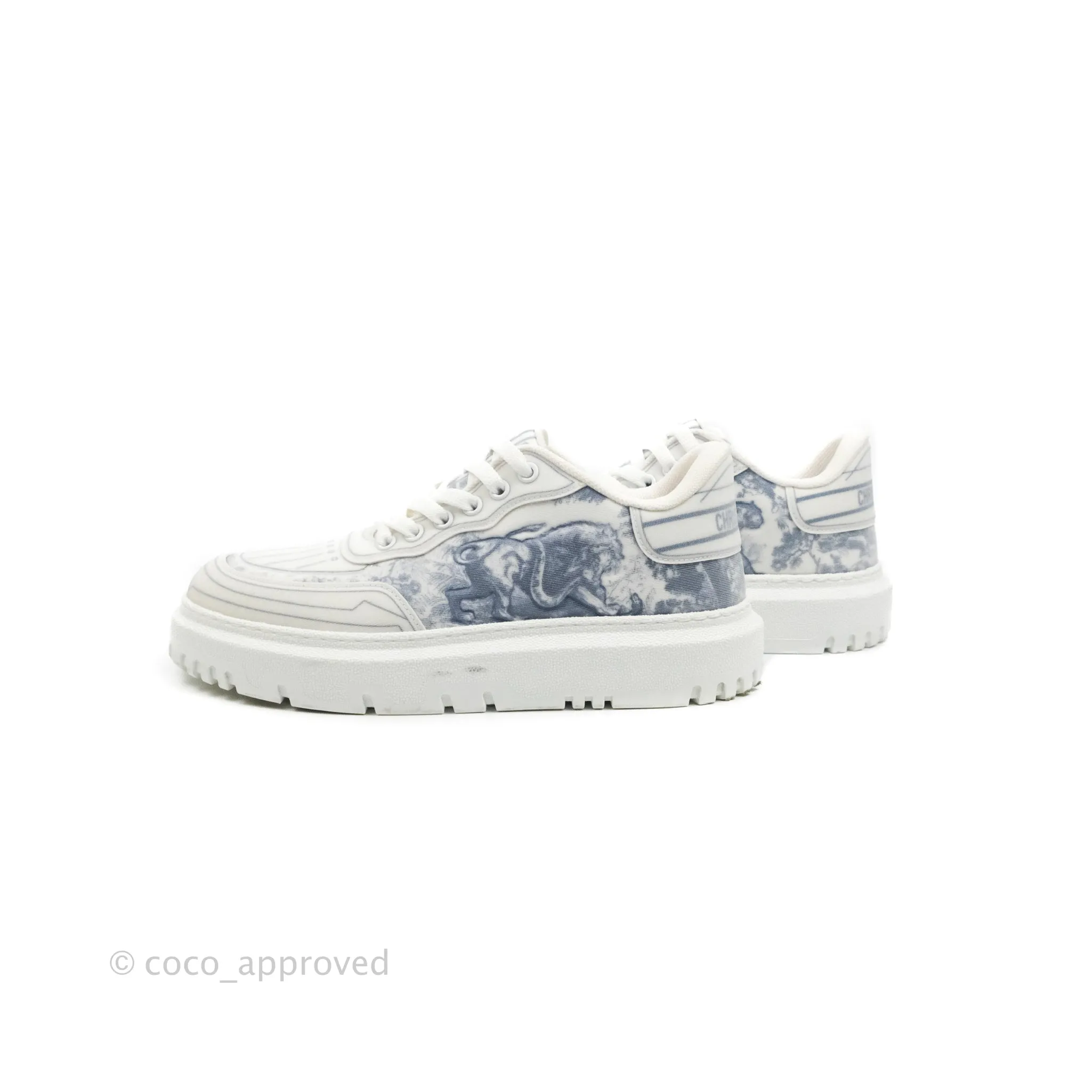 Christian Dior Dior Addict Sneaker Blue Toile de Jouy Technical Fabric