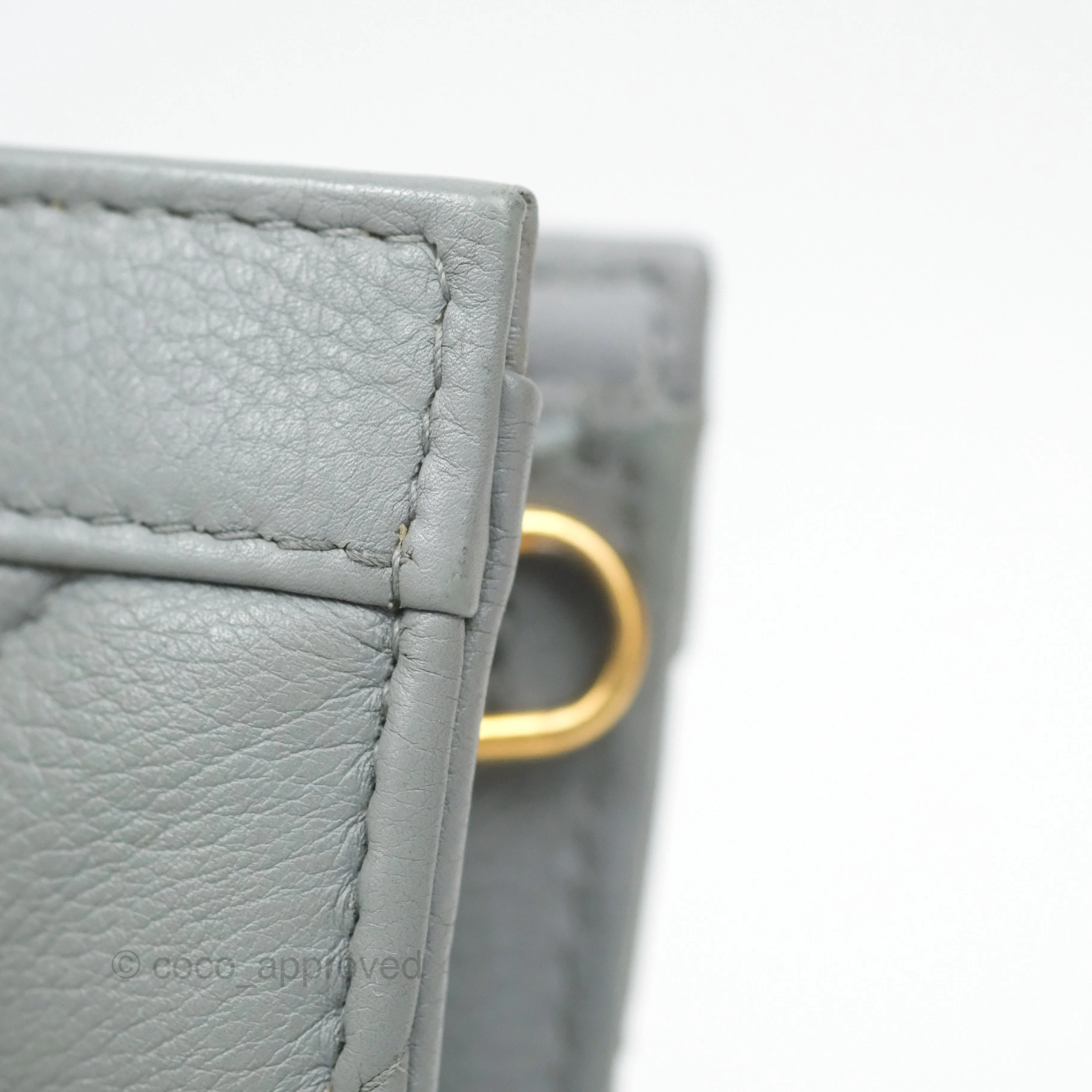 Christian Dior Dior Caro Every Dior Pouch Stone Gray Cannage Calfskin