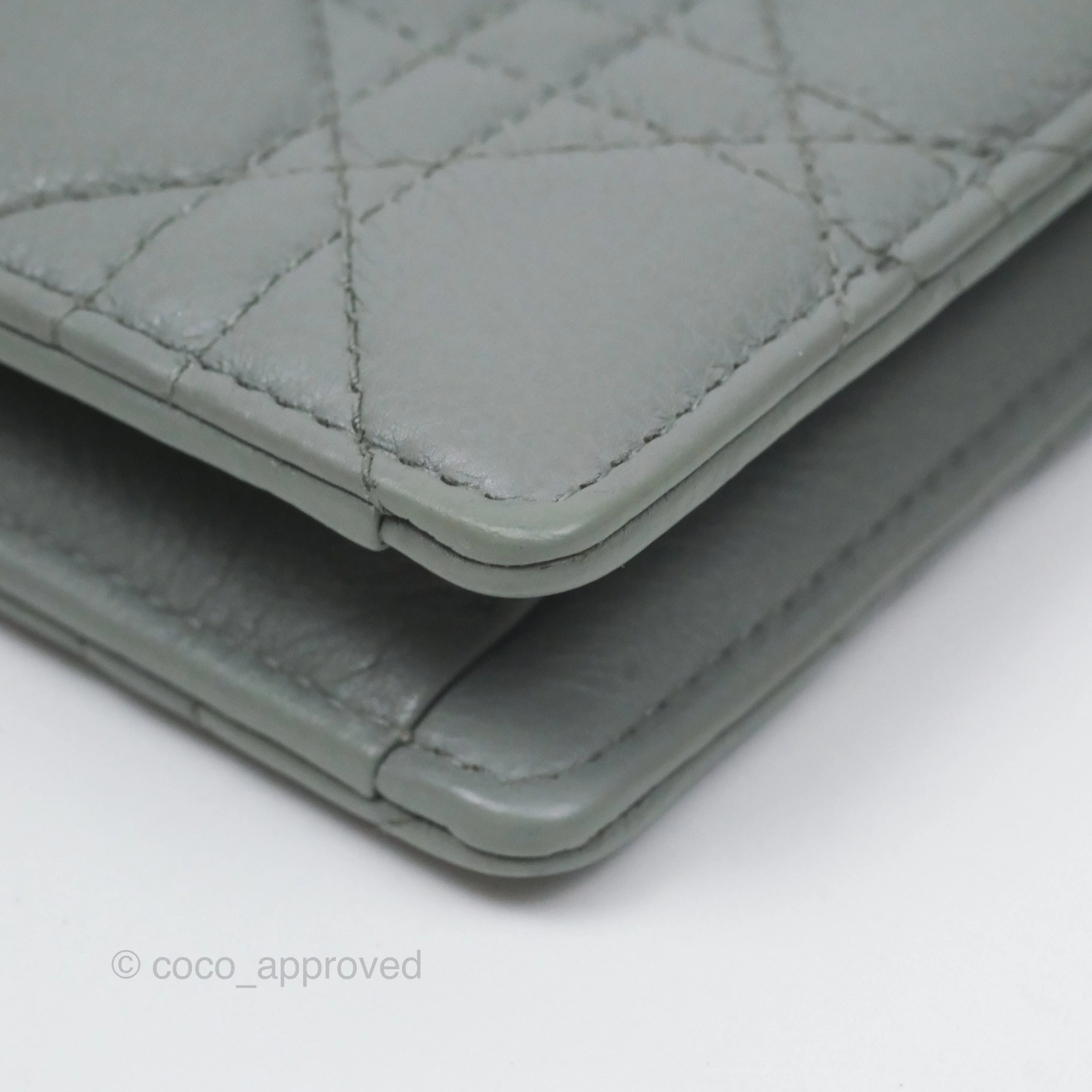 Christian Dior Dior Caro Every Dior Pouch Stone Gray Cannage Calfskin