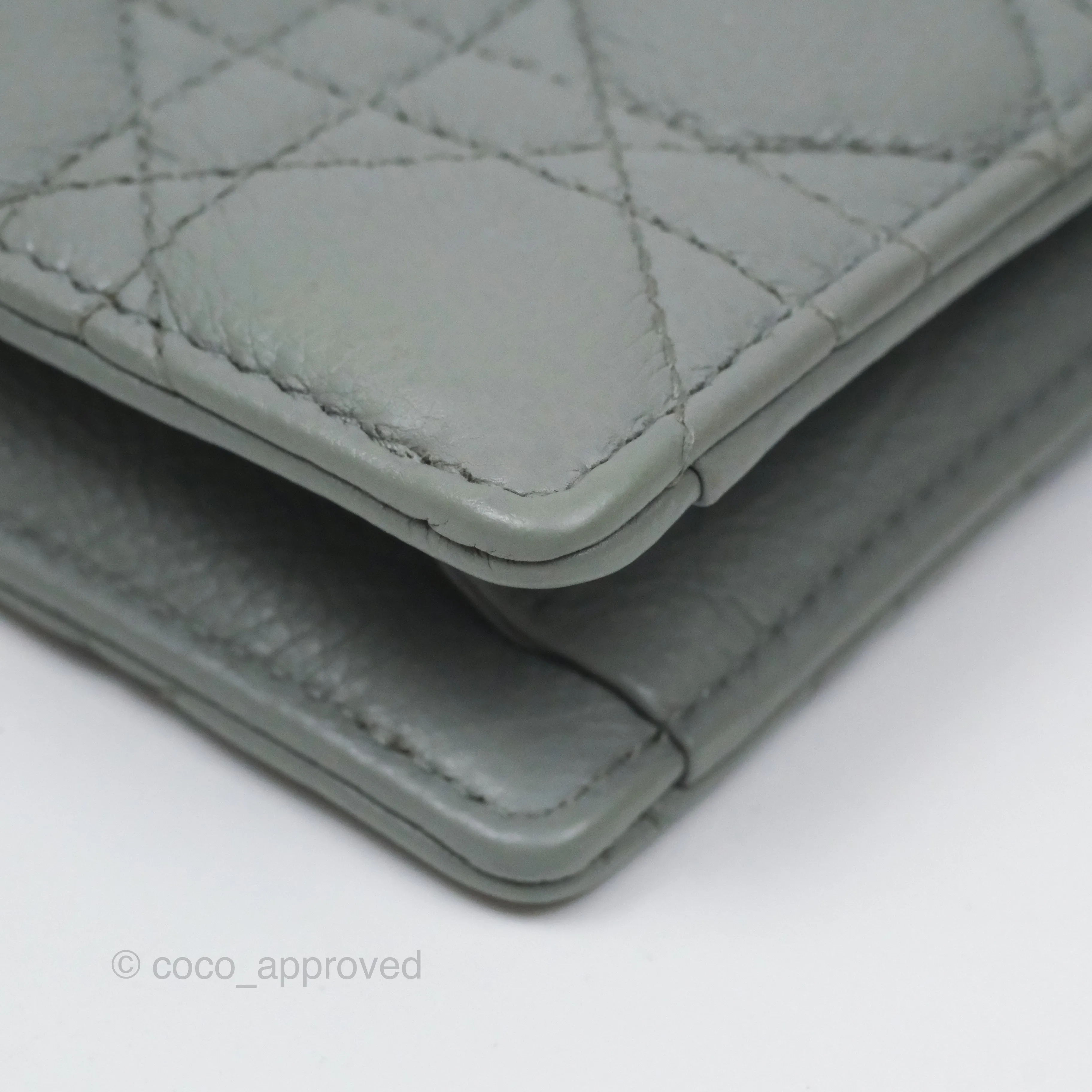 Christian Dior Dior Caro Every Dior Pouch Stone Gray Cannage Calfskin