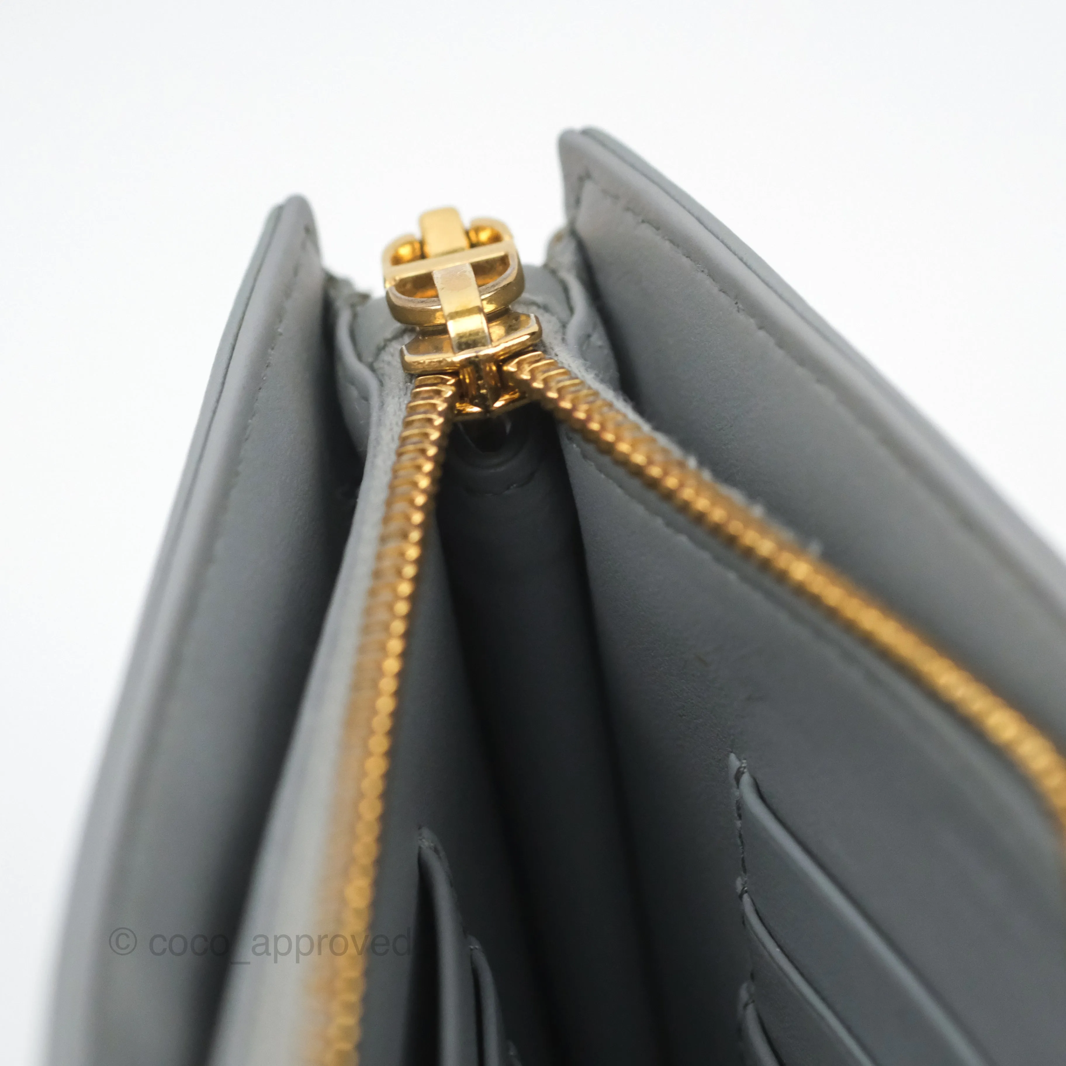 Christian Dior Dior Caro Every Dior Pouch Stone Gray Cannage Calfskin