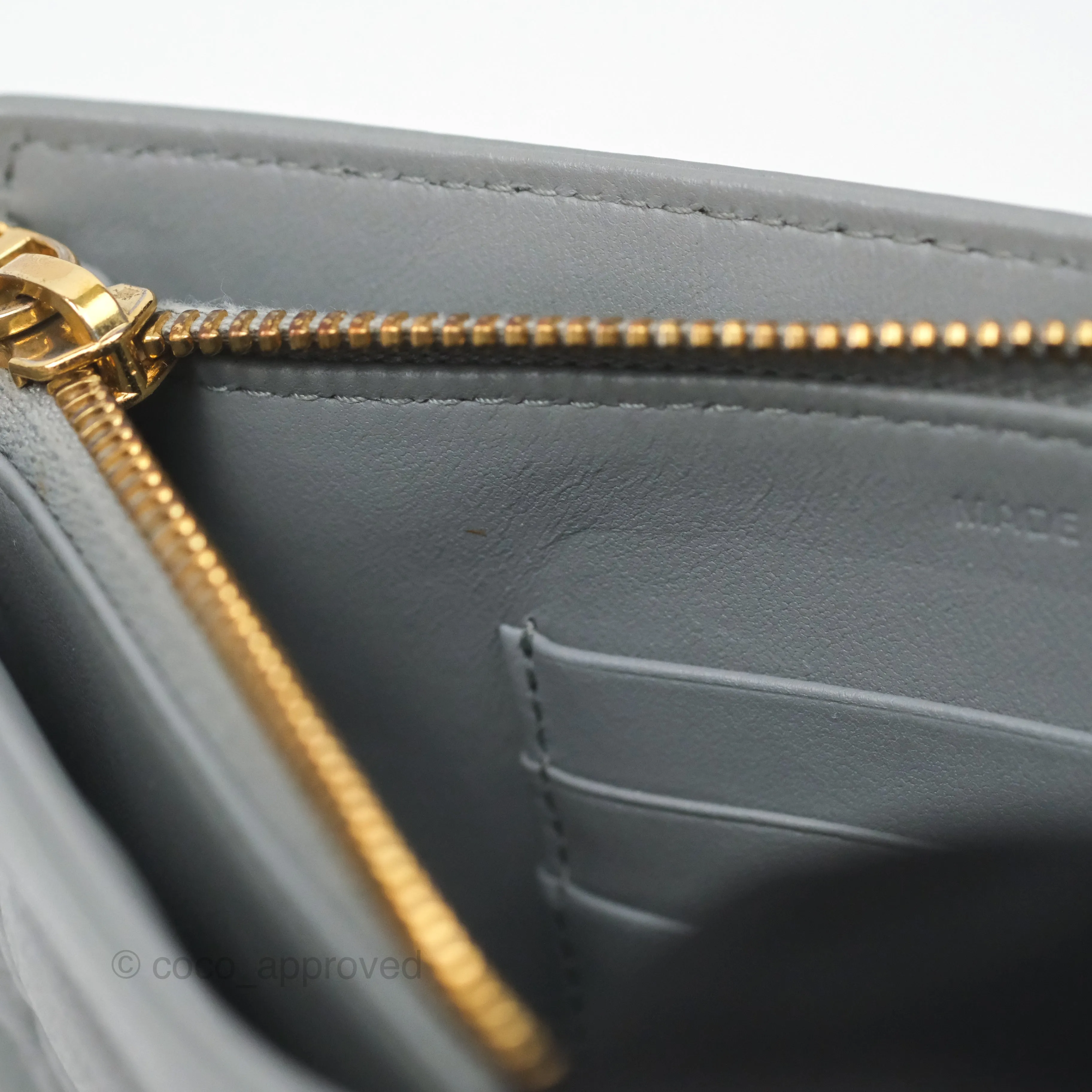 Christian Dior Dior Caro Every Dior Pouch Stone Gray Cannage Calfskin